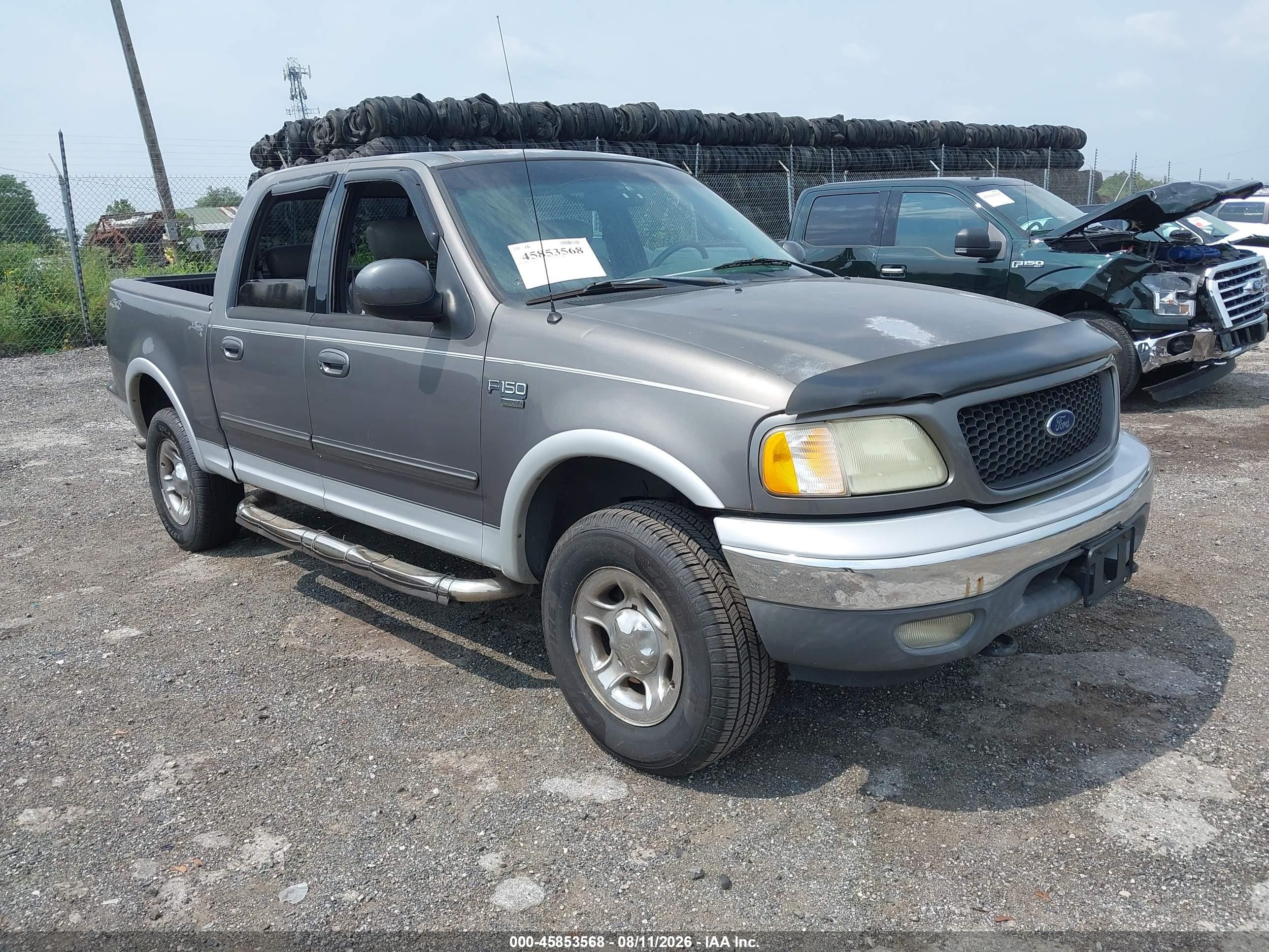2002 Ford F-150 Lariat/xlt Gray vin: 1FTRW08L62KA99256
