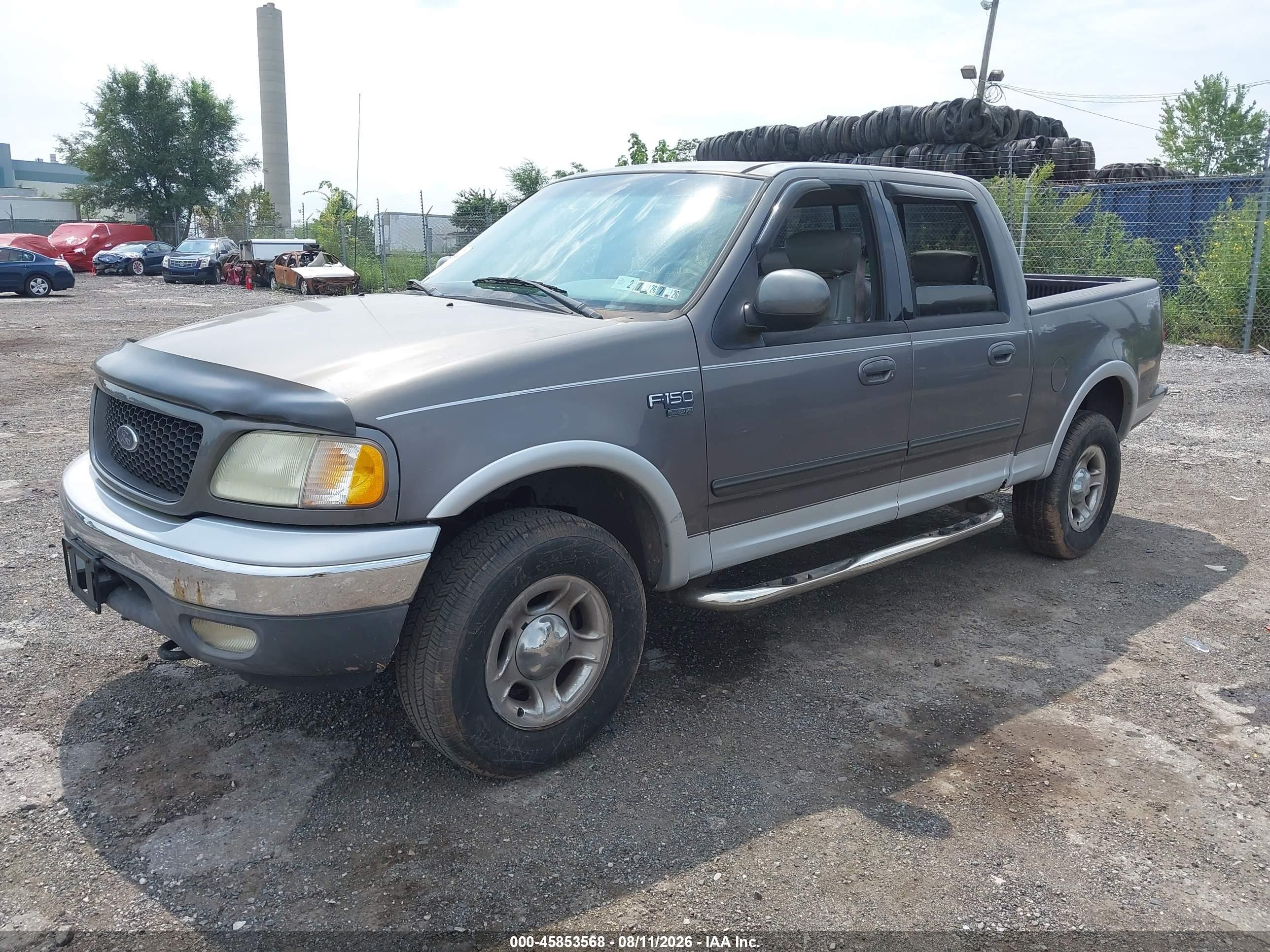 2002 Ford F-150 Lariat/xlt Gray vin: 1FTRW08L62KA99256