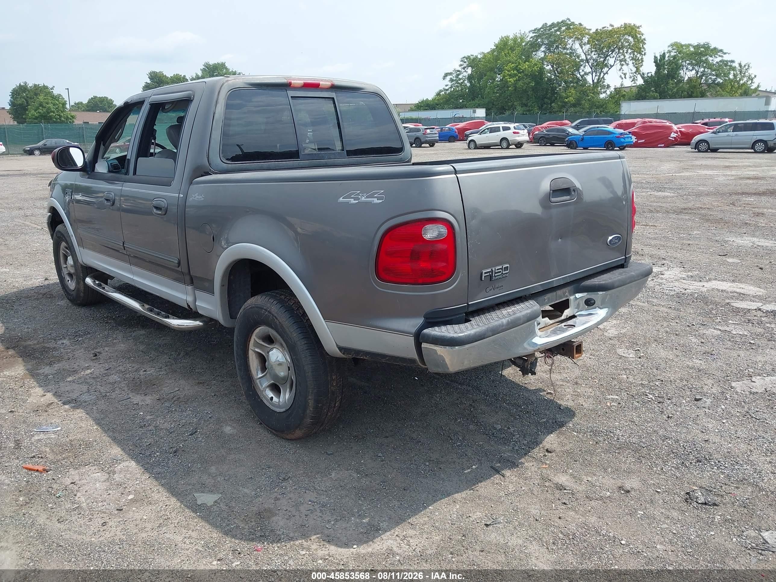 2002 Ford F-150 Lariat/xlt Gray vin: 1FTRW08L62KA99256