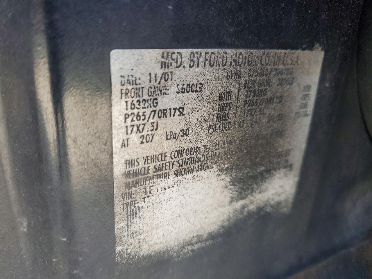 2002 Ford F150 Supercrew Black vin: 1FTRW08L62KB42994