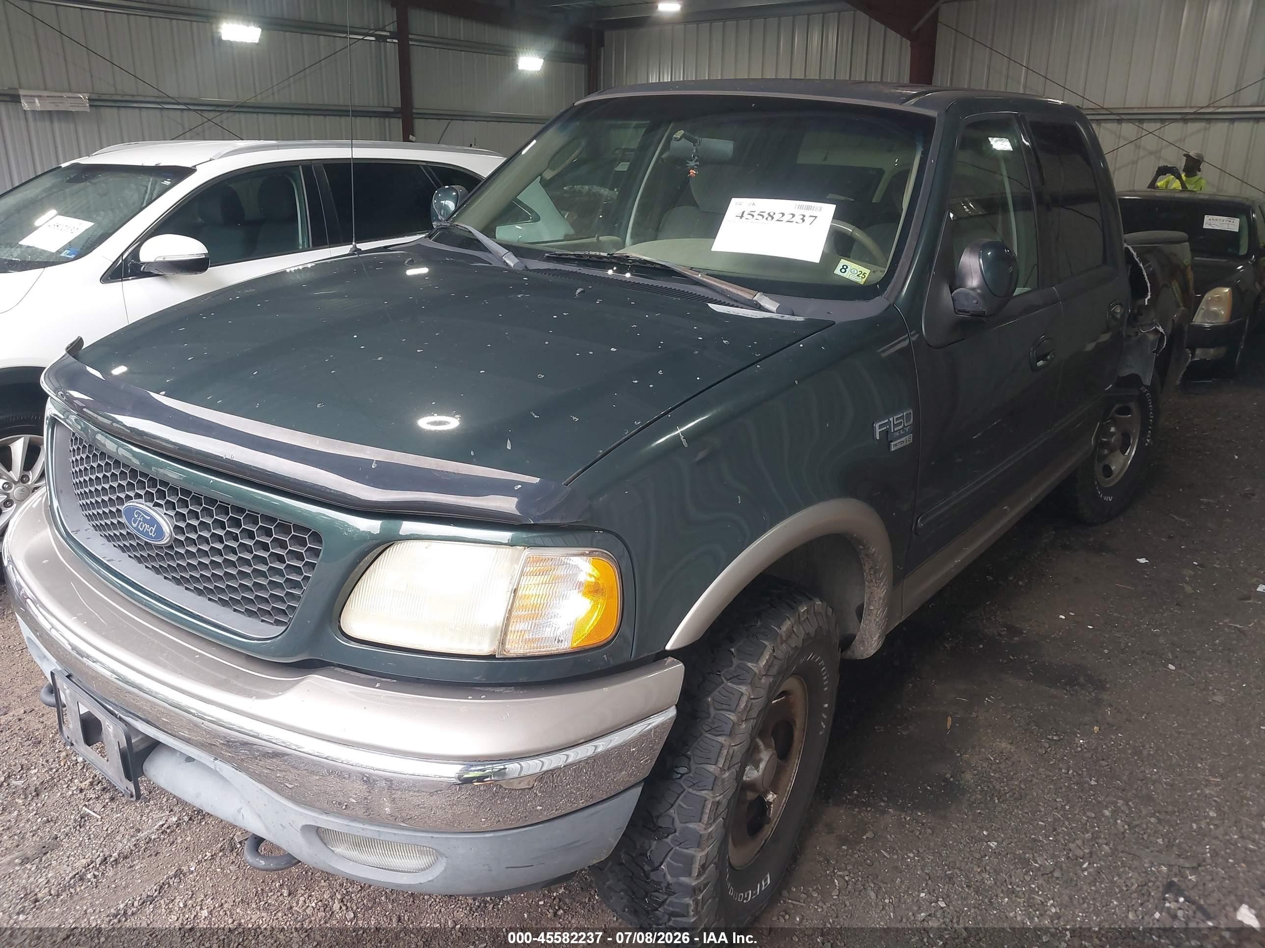 2002 Ford F-150 Lariat/xlt Green vin: 1FTRW08L62KD17423