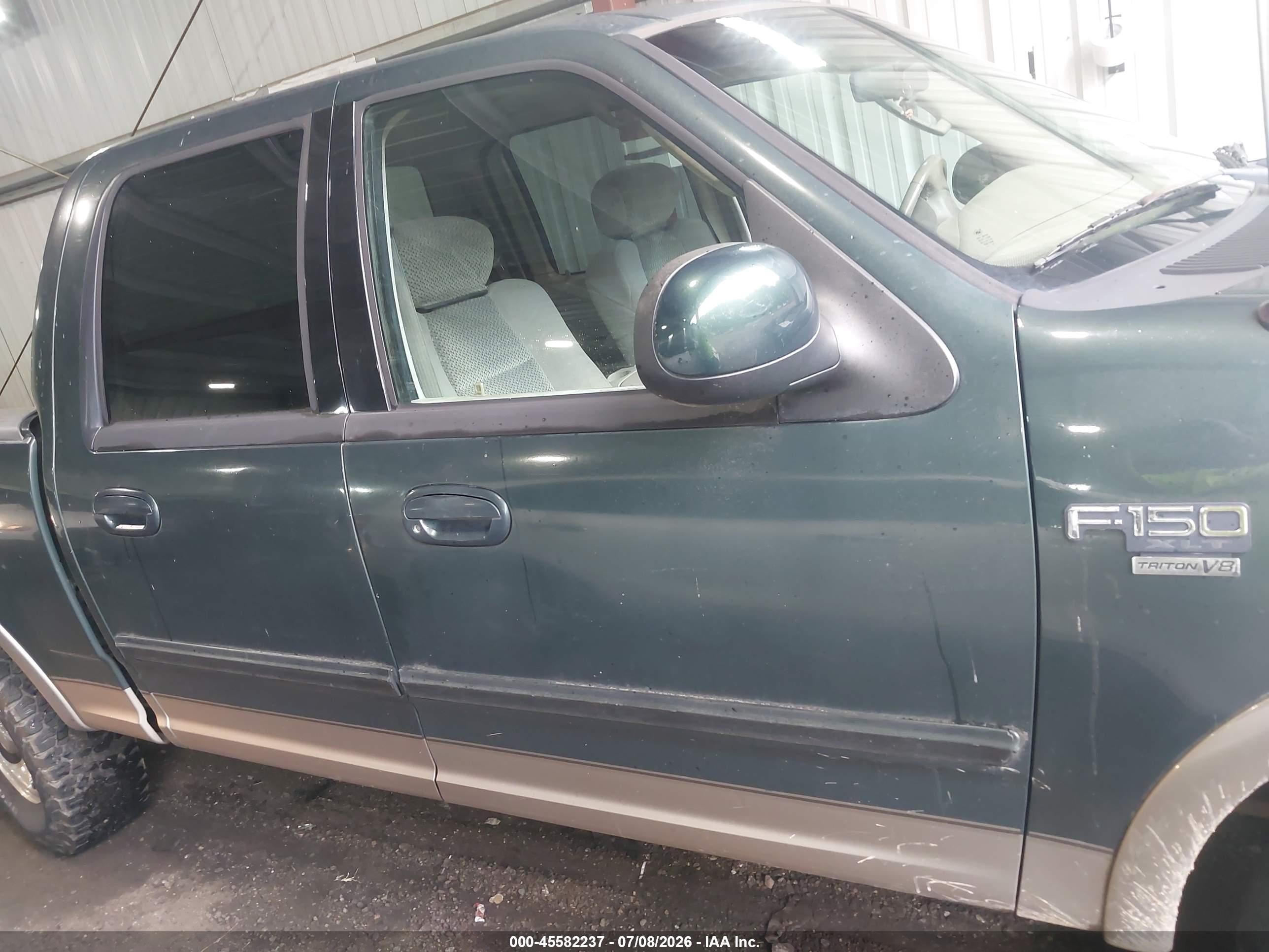 2002 Ford F-150 Lariat/xlt Green vin: 1FTRW08L62KD17423