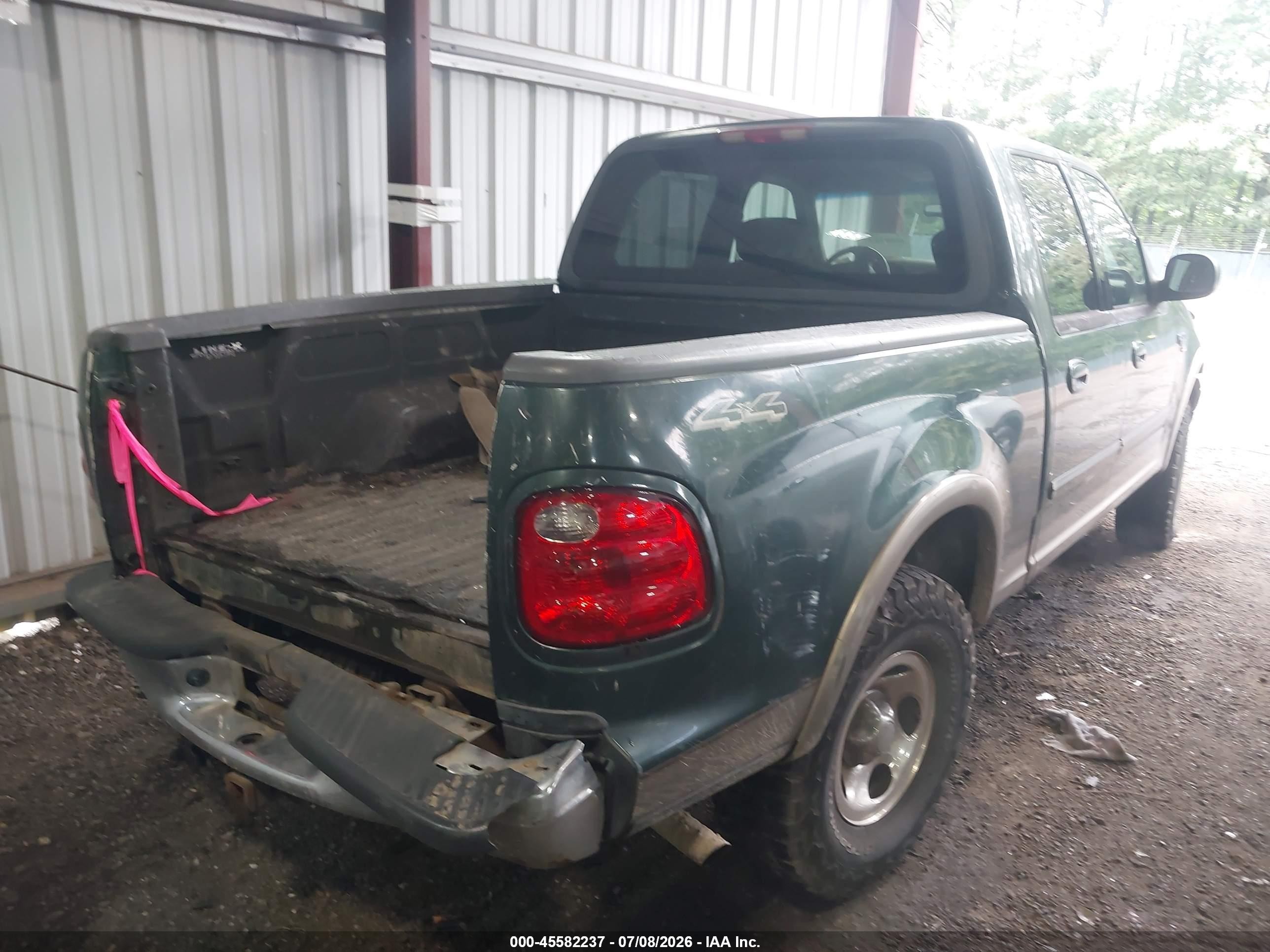 2002 Ford F-150 Lariat/xlt Green vin: 1FTRW08L62KD17423
