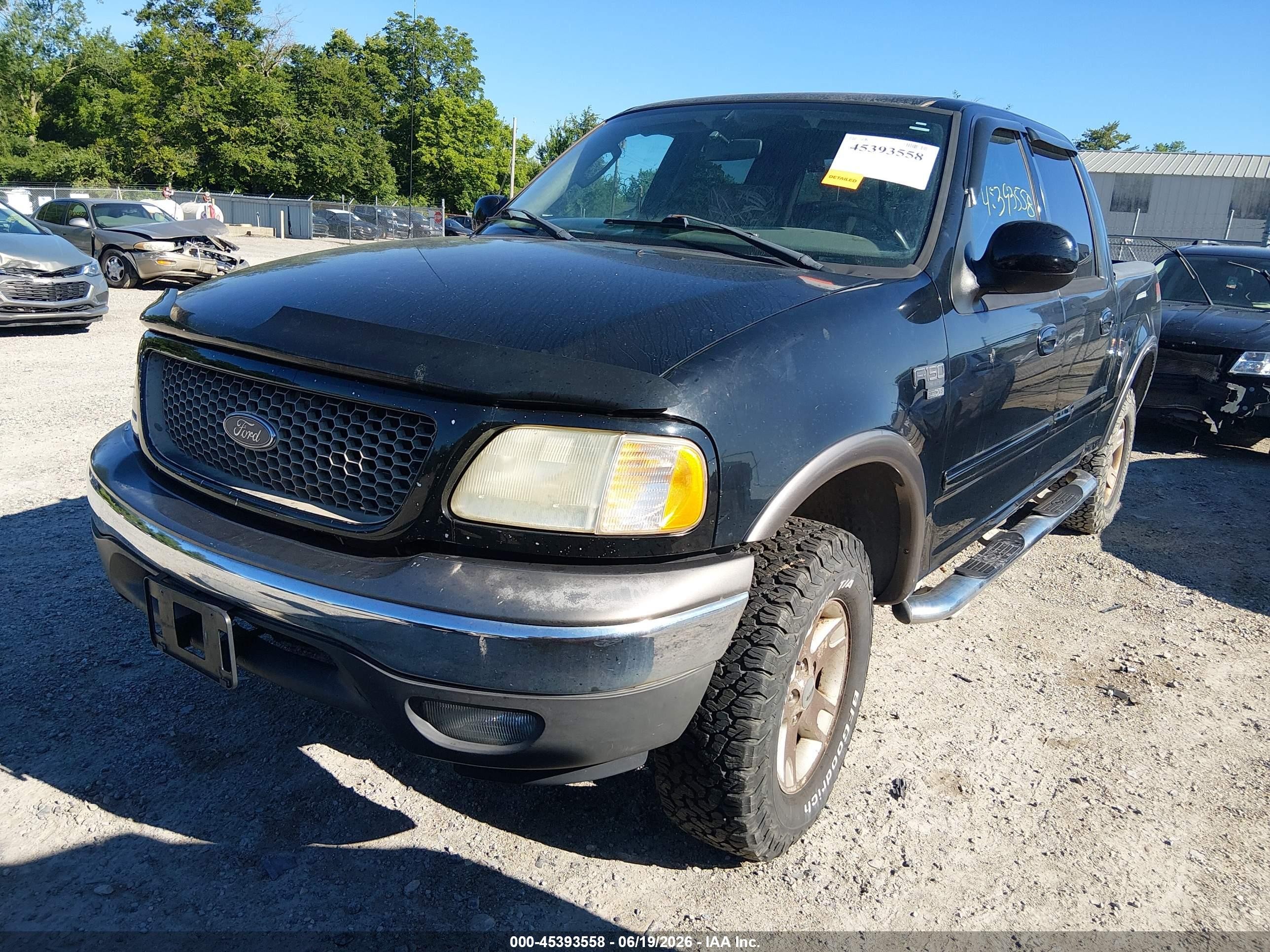 2003 Ford F-150 Lariat/xlt Black vin: 1FTRW08L63KA86282
