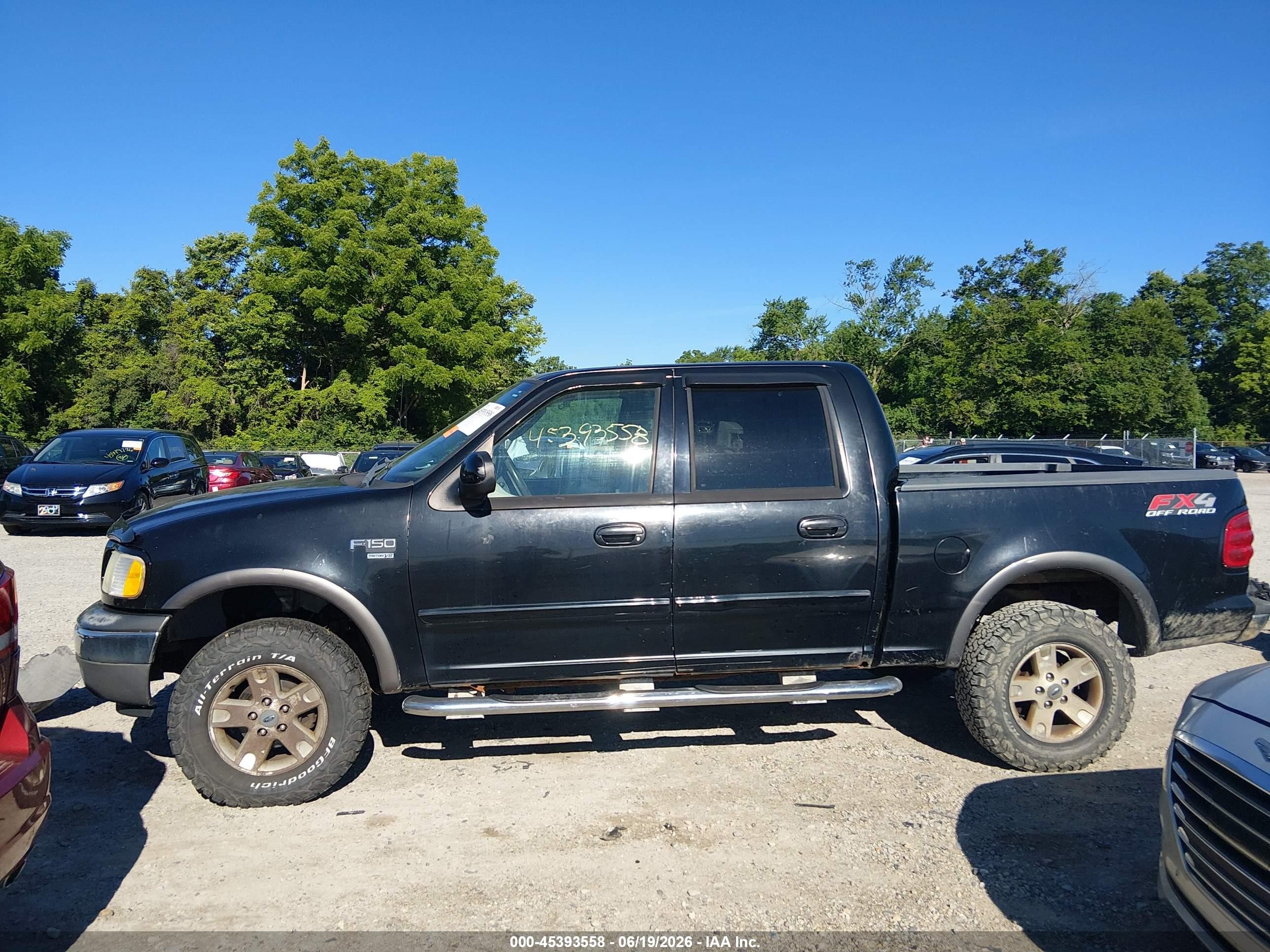 2003 Ford F-150 Lariat/xlt Black vin: 1FTRW08L63KA86282