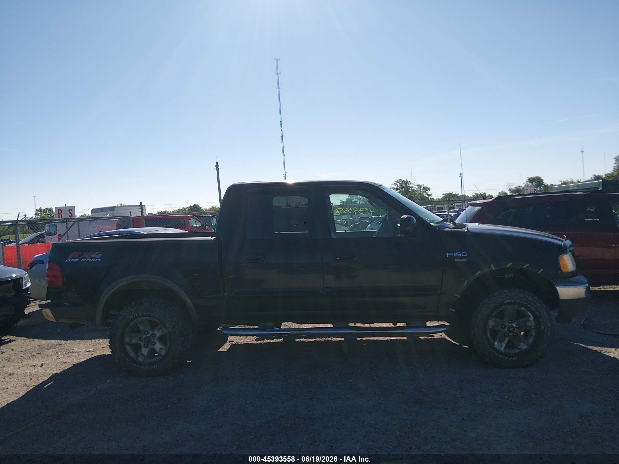 2003 Ford F-150 Lariat/xlt Black vin: 1FTRW08L63KA86282