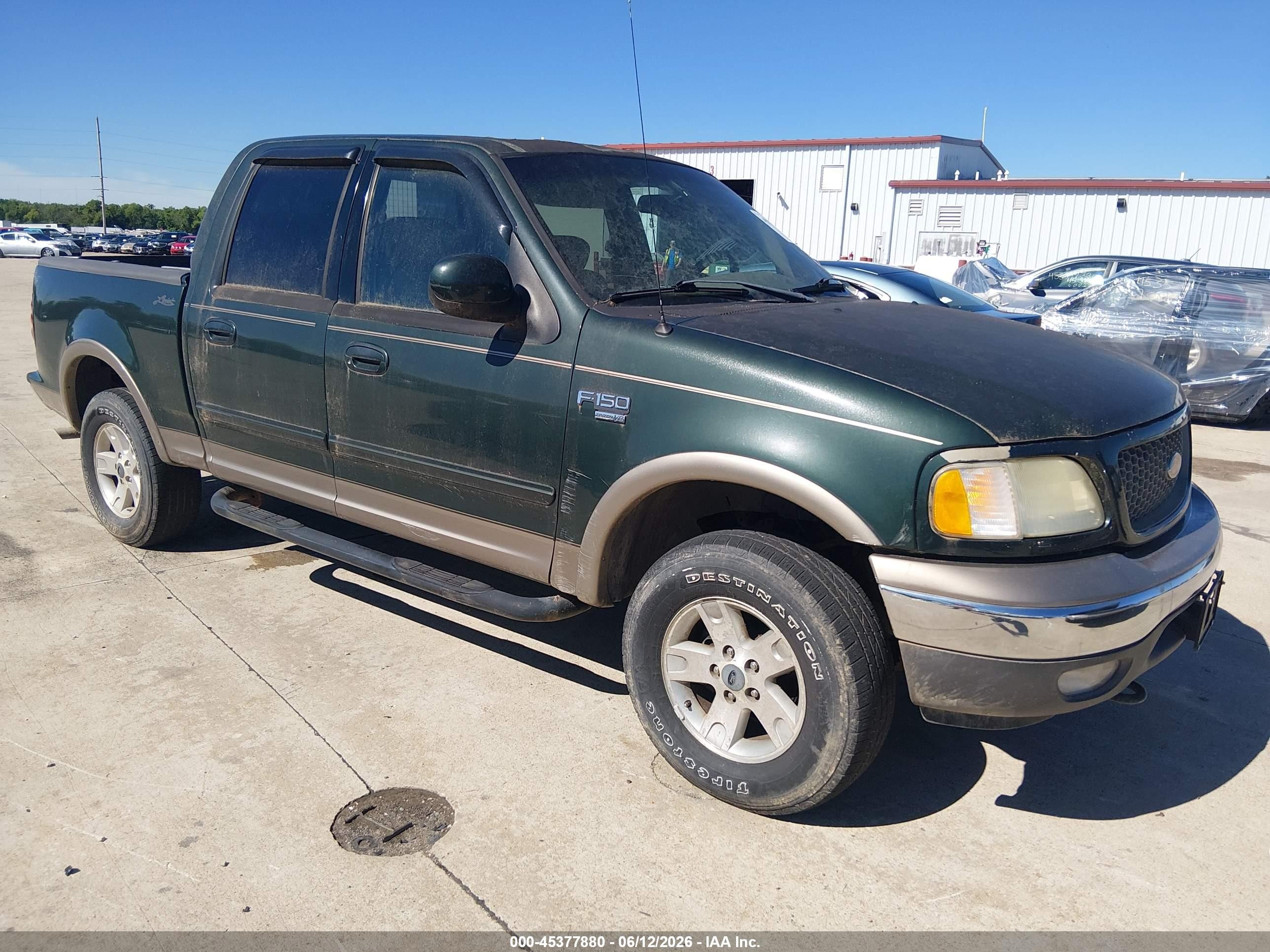 2003 Ford F-150 Lariat/xlt Green vin: 1FTRW08L63KB63488