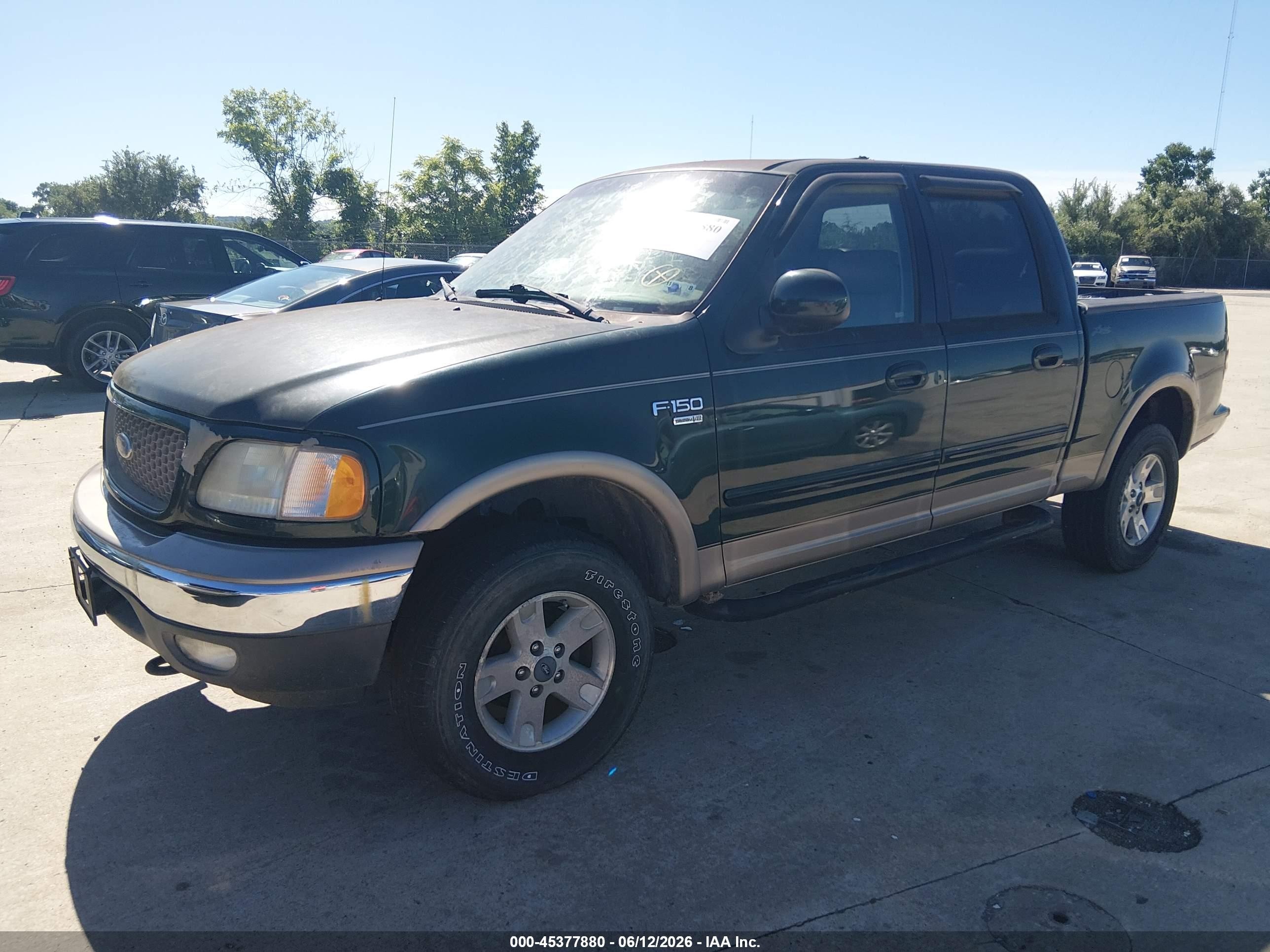 2003 Ford F-150 Lariat/xlt Green vin: 1FTRW08L63KB63488