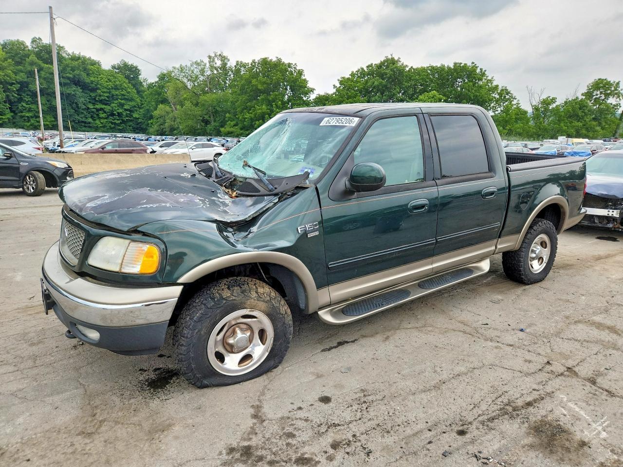 2001 Ford F150 Supercrew Green vin: 1FTRW08L71KA86630