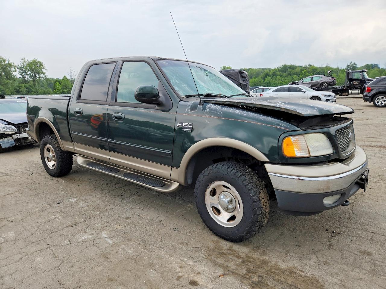 2001 Ford F150 Supercrew Green vin: 1FTRW08L71KA86630