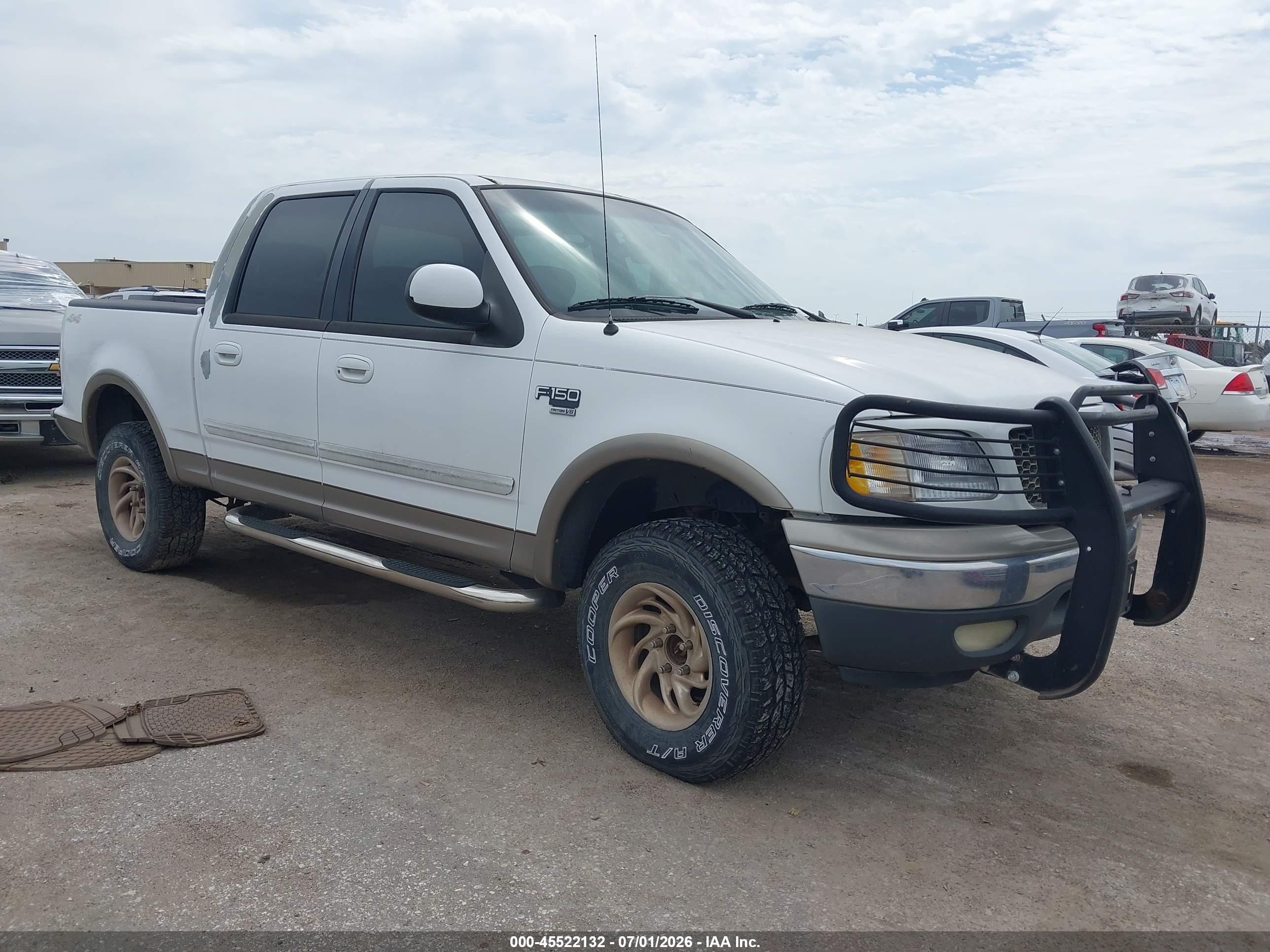 2001 Ford F-150 King Ranch Edition/lariat/xlt White vin: 1FTRW08L71KB65778