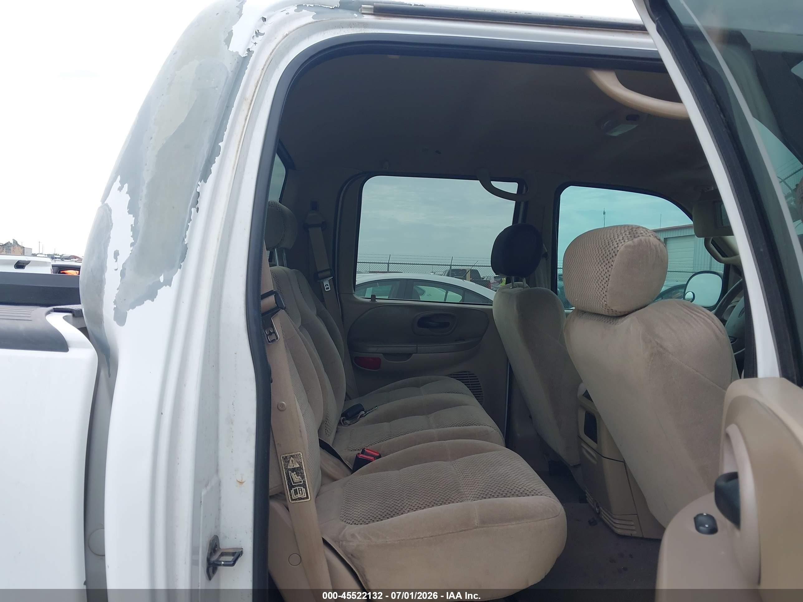 2001 Ford F-150 King Ranch Edition/lariat/xlt White vin: 1FTRW08L71KB65778