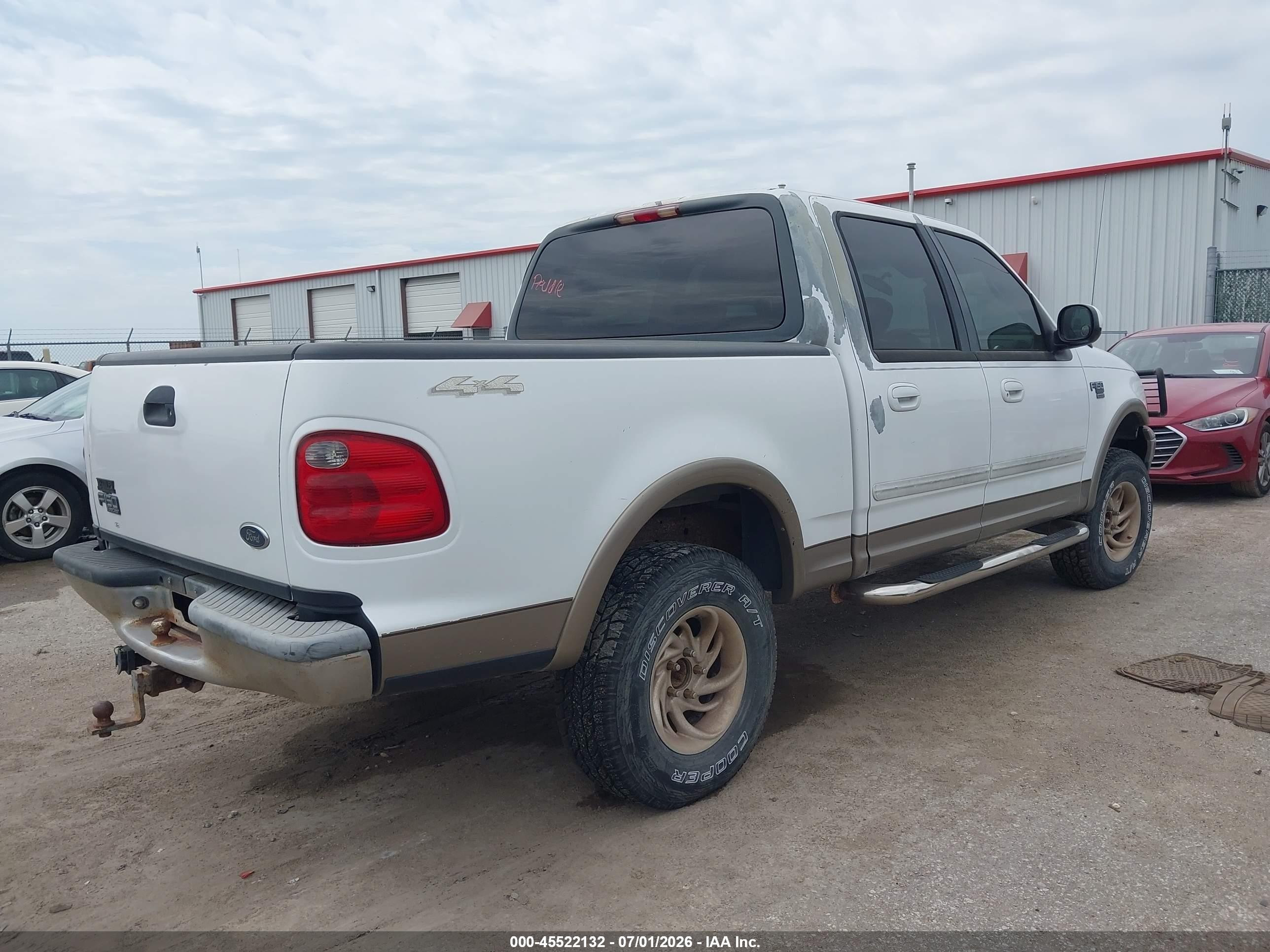 2001 Ford F-150 King Ranch Edition/lariat/xlt White vin: 1FTRW08L71KB65778