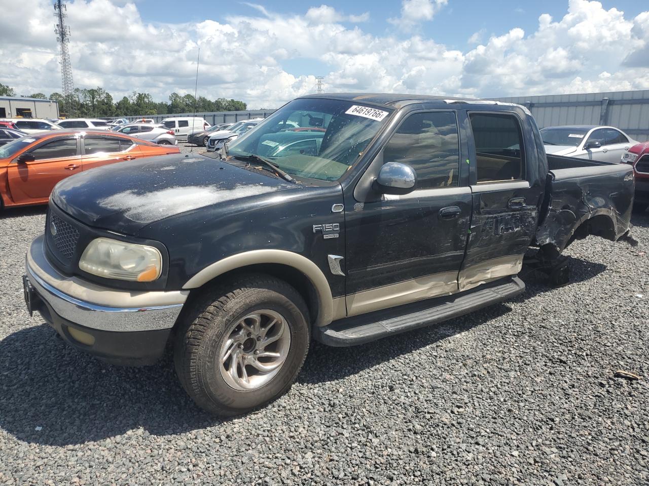2001 Ford F150 Supercrew Black vin: 1FTRW08L71KD54446