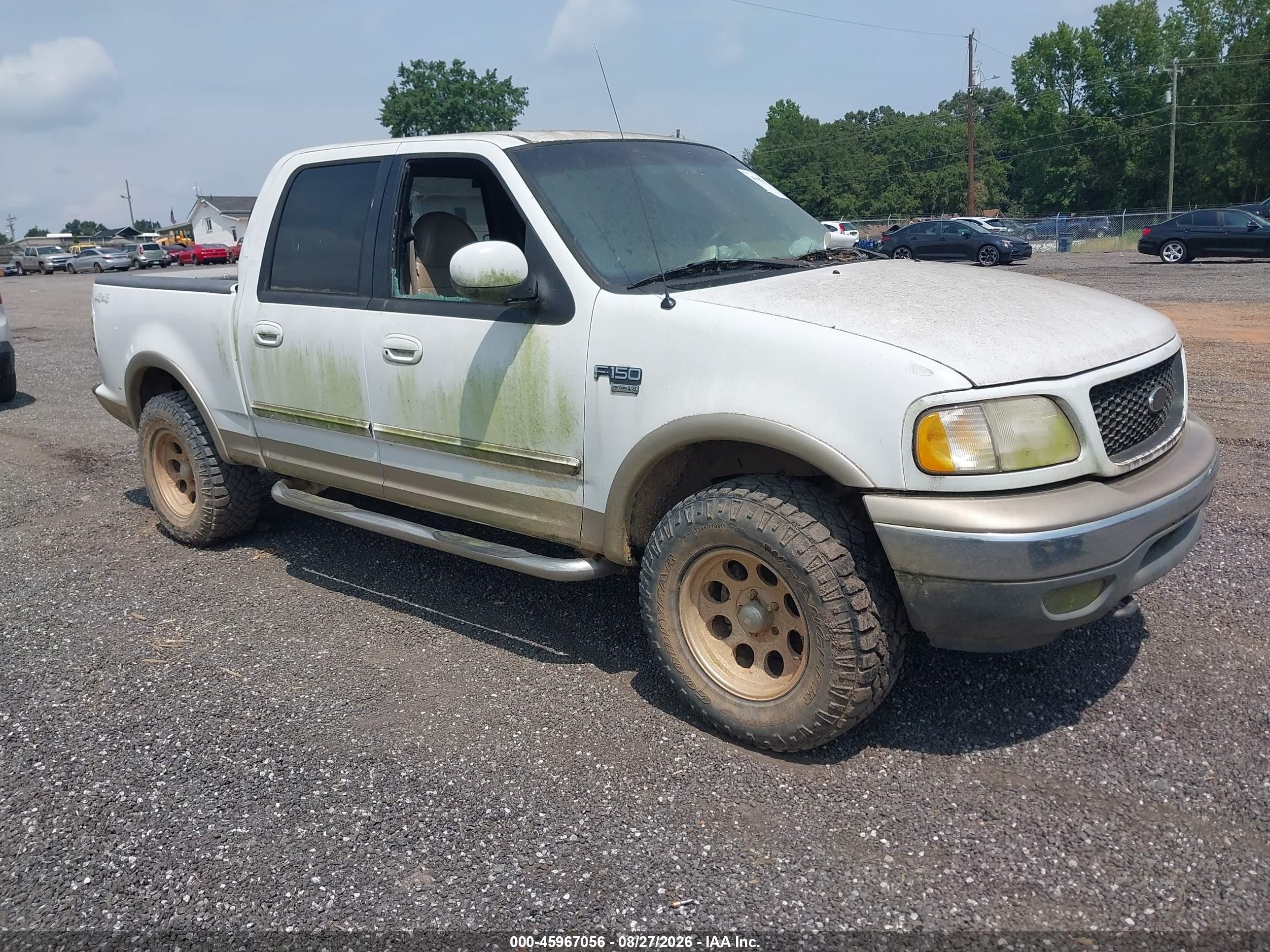 2001 Ford F-150 King Ranch Edition/lariat/xlt White vin: 1FTRW08L71KD60974