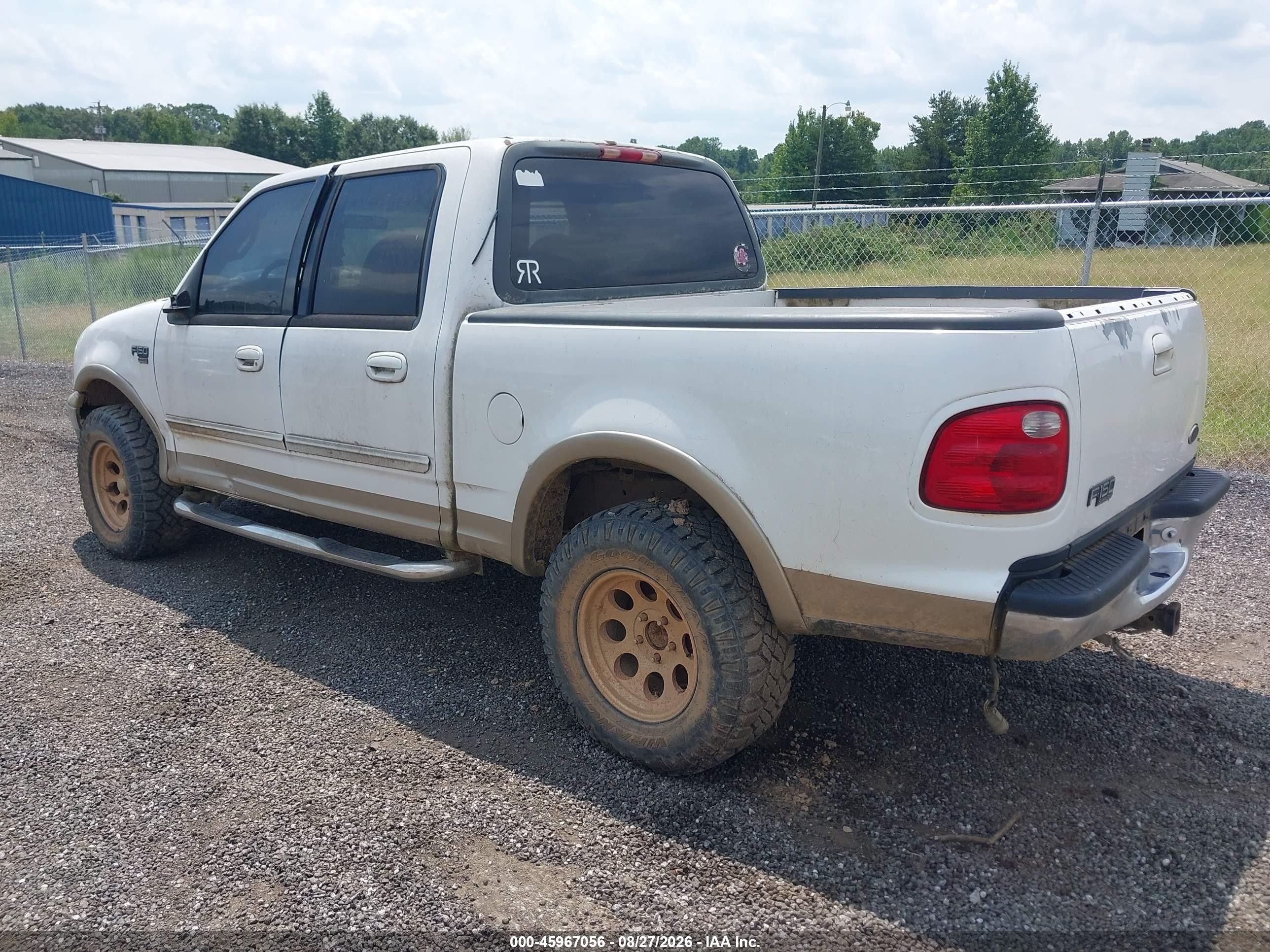 2001 Ford F-150 King Ranch Edition/lariat/xlt White vin: 1FTRW08L71KD60974