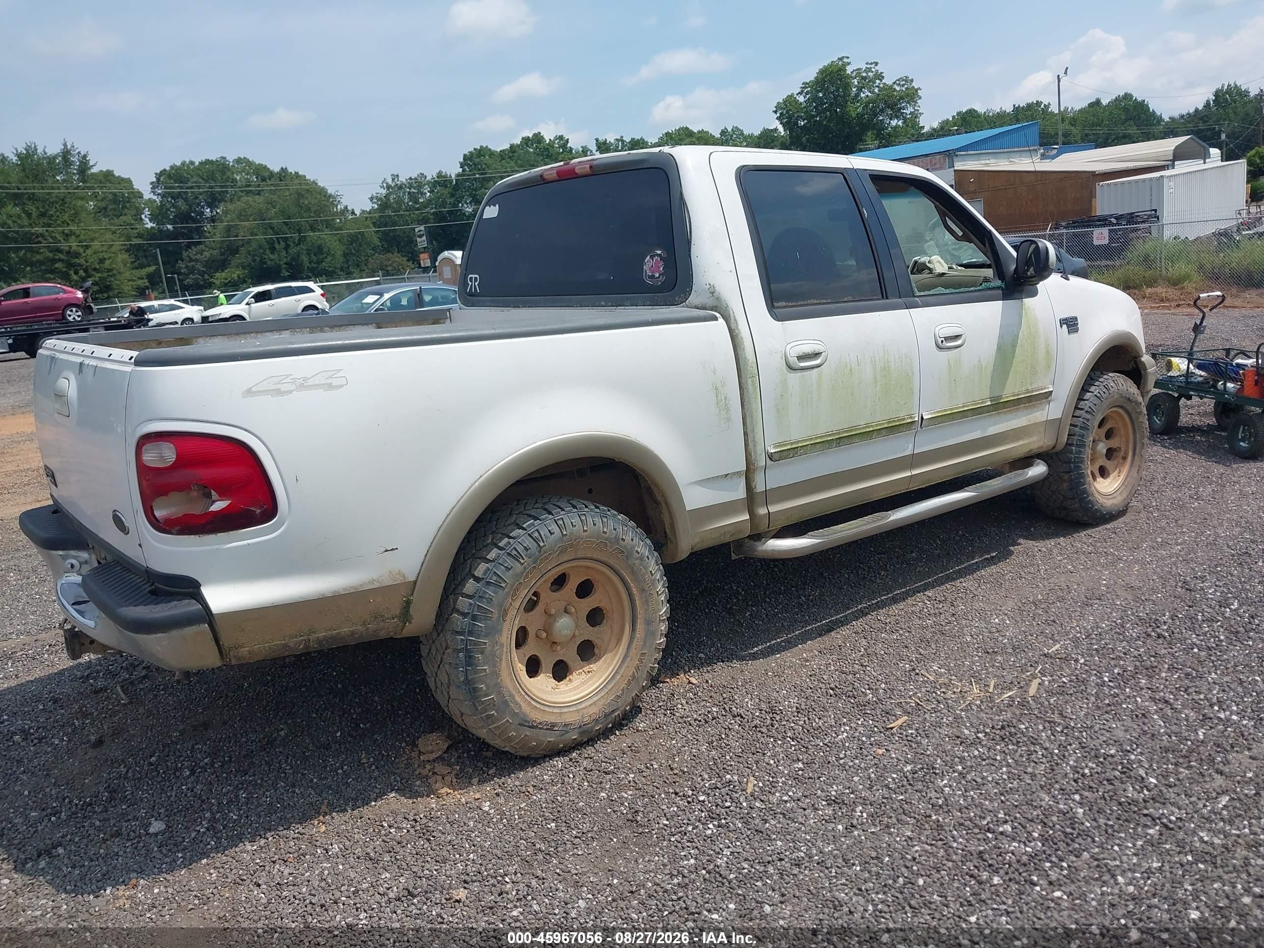 2001 Ford F-150 King Ranch Edition/lariat/xlt White vin: 1FTRW08L71KD60974