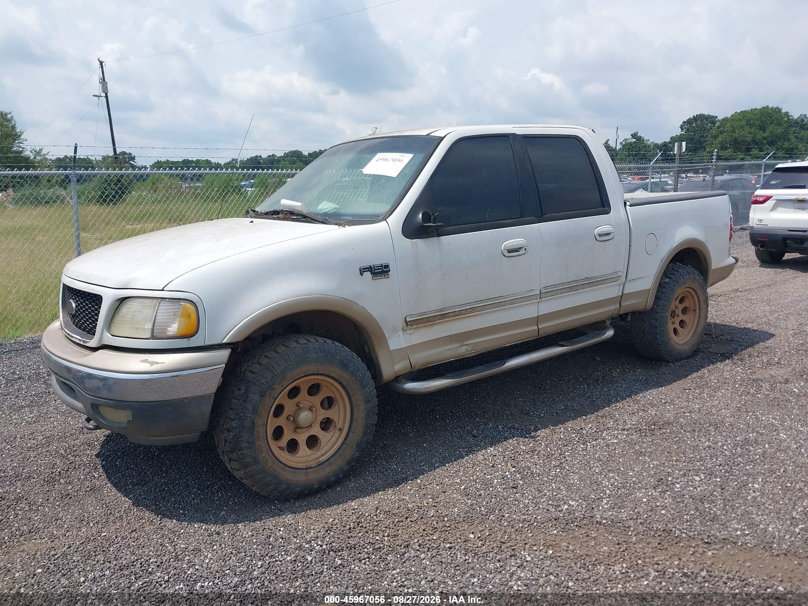 2001 Ford F-150 King Ranch Edition/lariat/xlt White vin: 1FTRW08L71KD60974