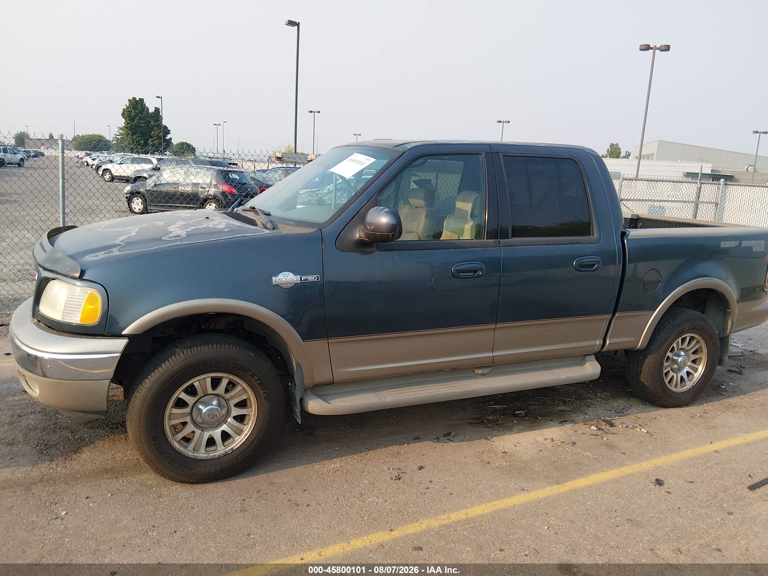 2001 Ford F-150 King Ranch Edition/lariat/xlt Blue vin: 1FTRW08L81KA05652
