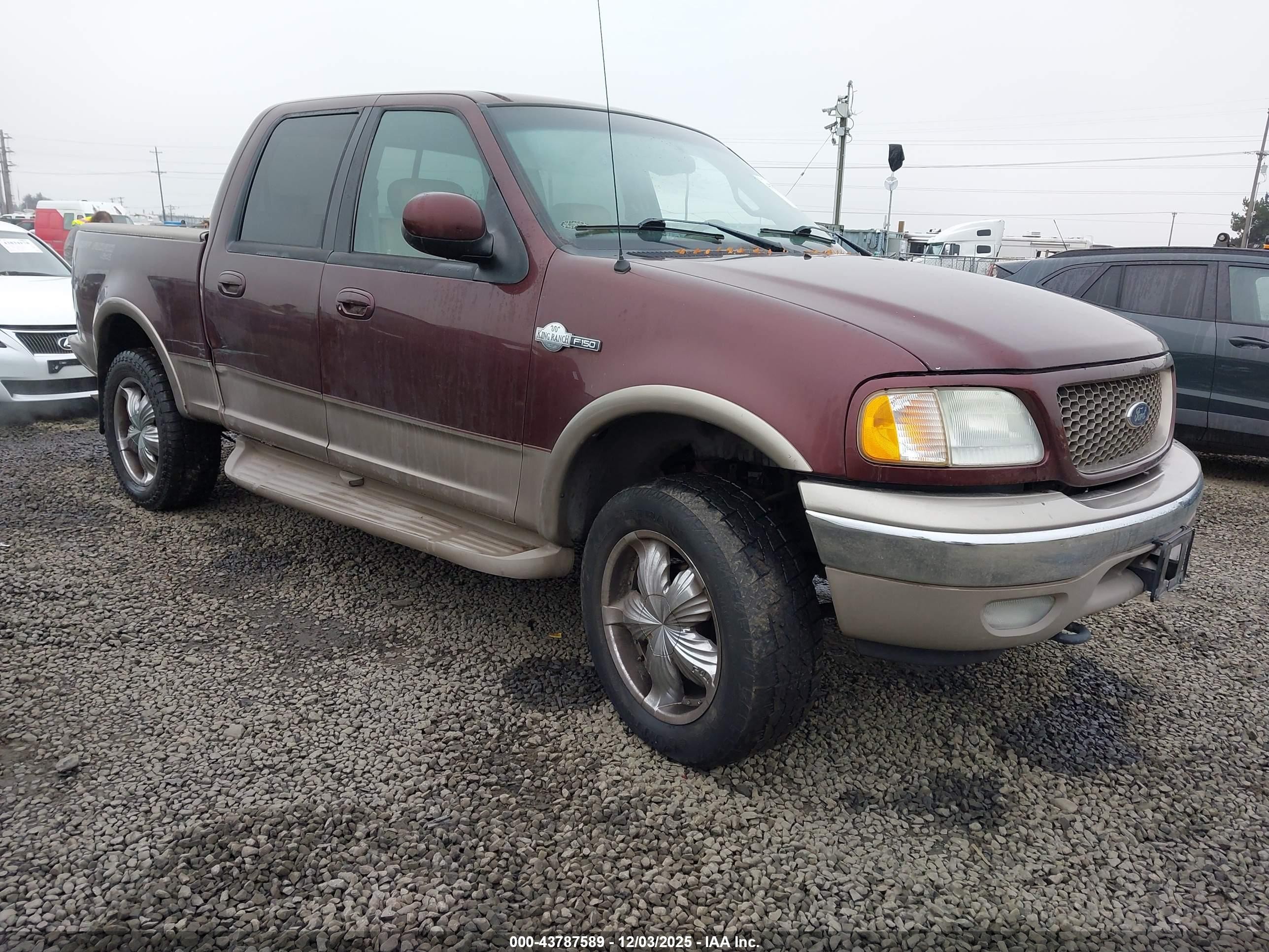 2001 Ford F-150 Supercrew King Ranch/lariat/xlt Темно-бордовый vin: 1FTRW08L81KA22824