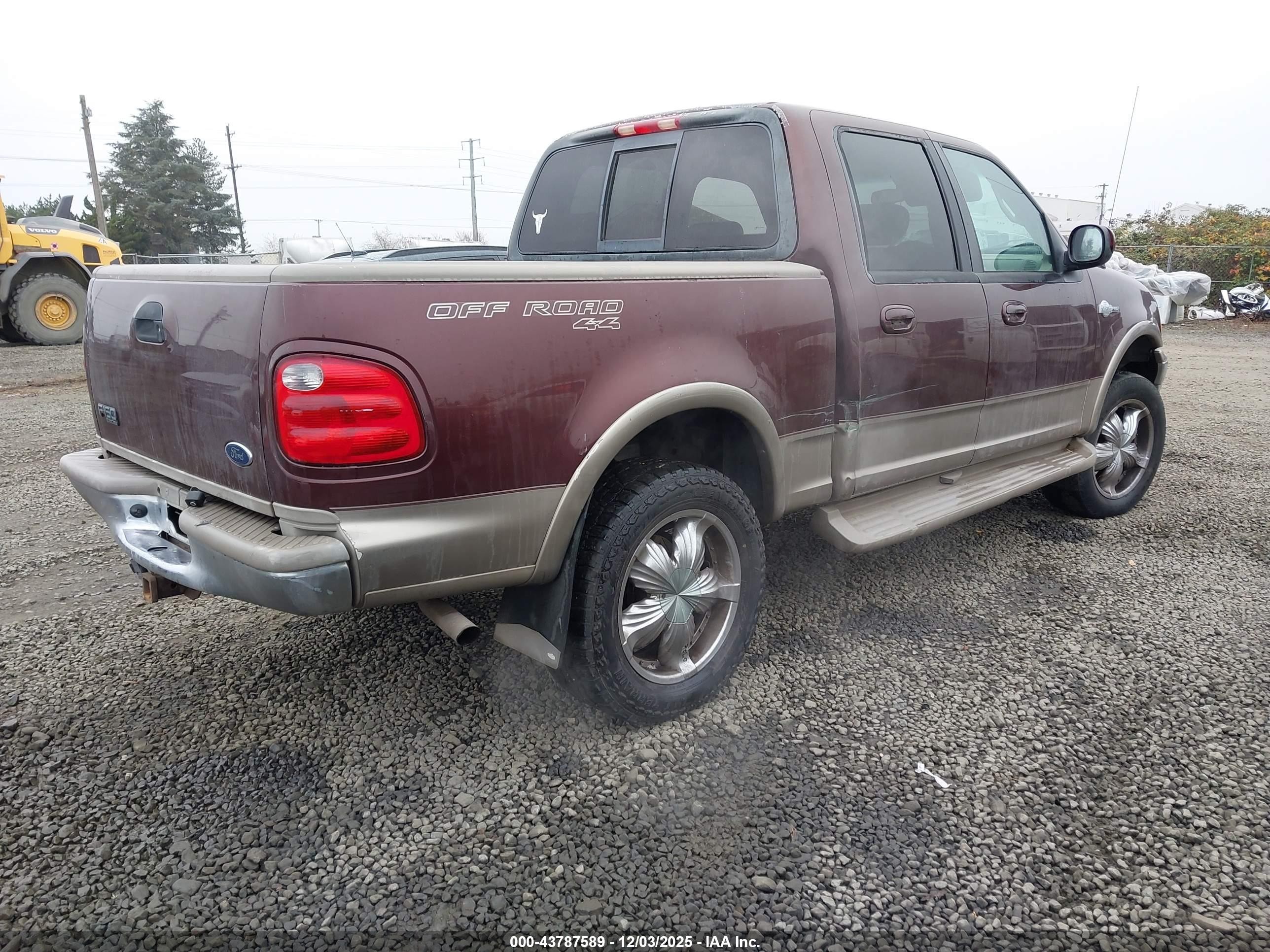 2001 Ford F-150 Supercrew King Ranch/lariat/xlt Maroon vin: 1FTRW08L81KA22824
