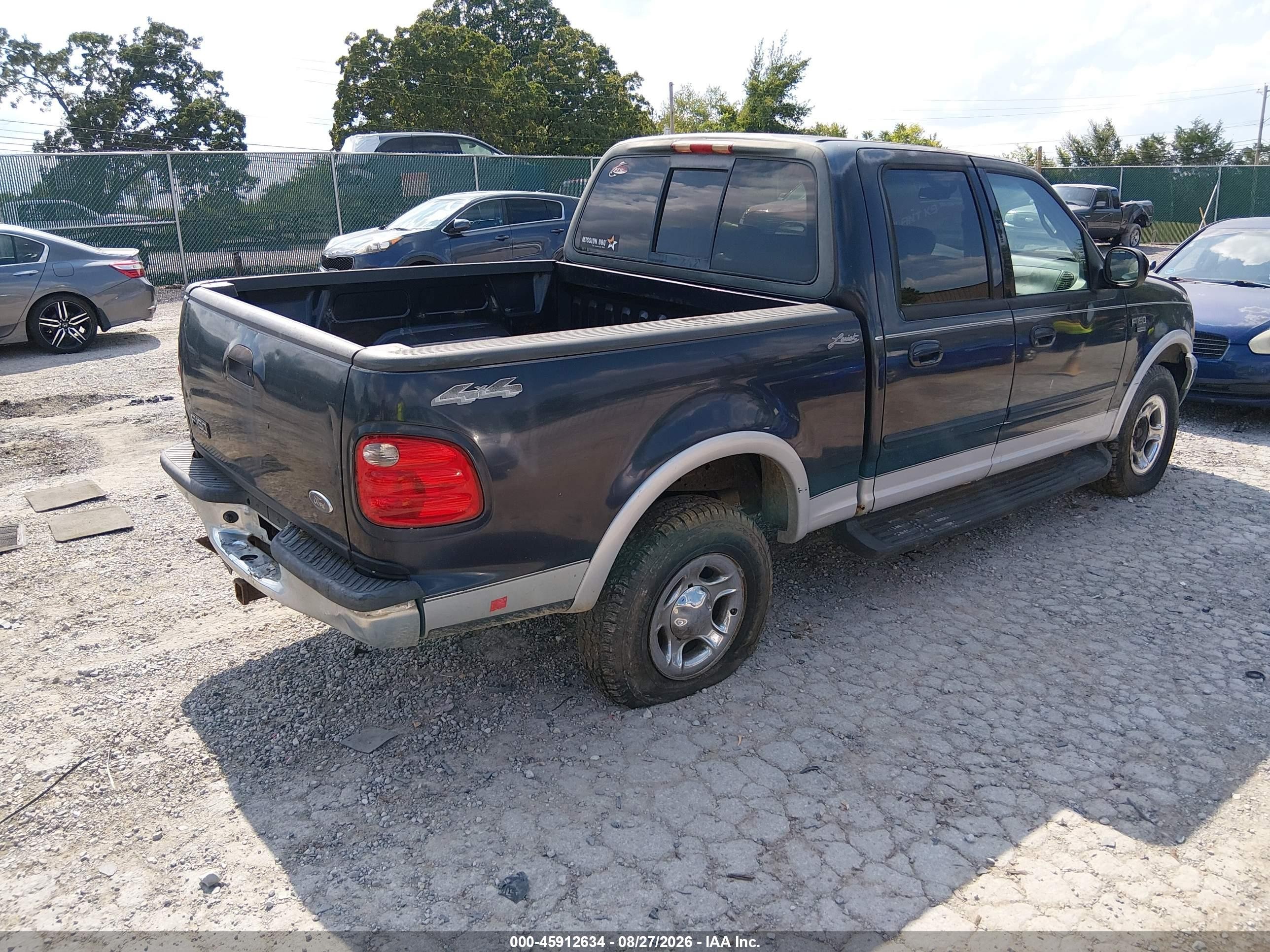 2001 Ford F-150 King Ranch Edition/lariat/xlt Blue vin: 1FTRW08L81KF96016
