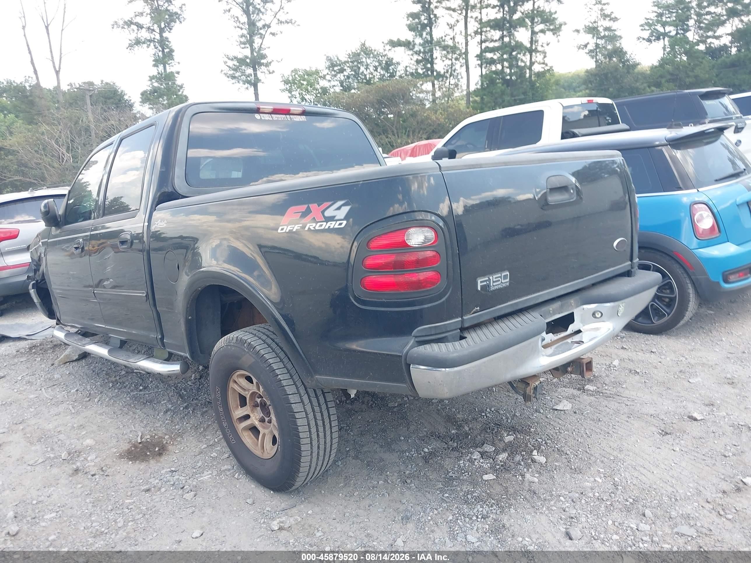 2003 Ford F-150 Lariat/xlt Black vin: 1FTRW08L83KB72029