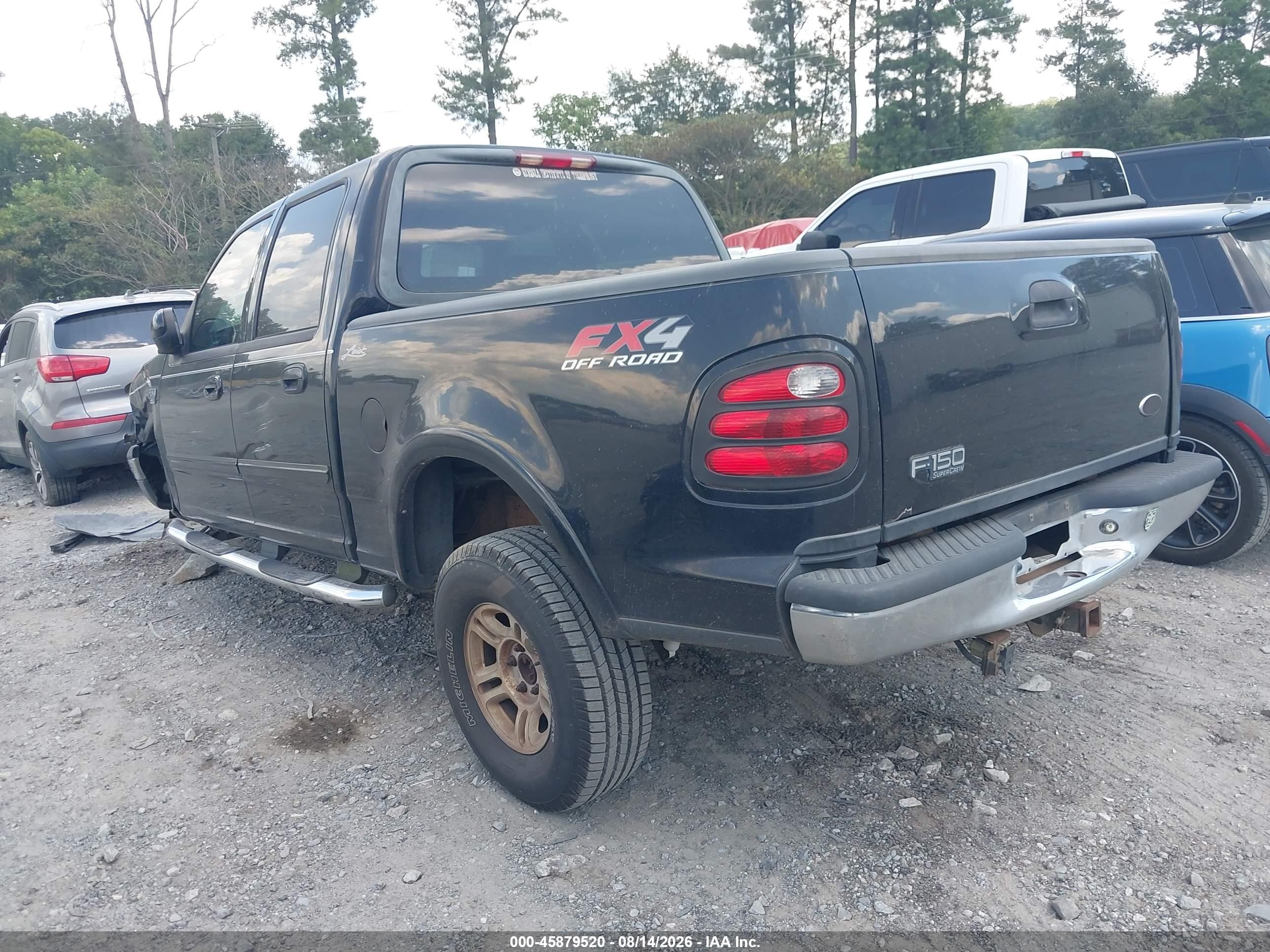 2003 Ford F-150 Lariat/xlt Black vin: 1FTRW08L83KB72029