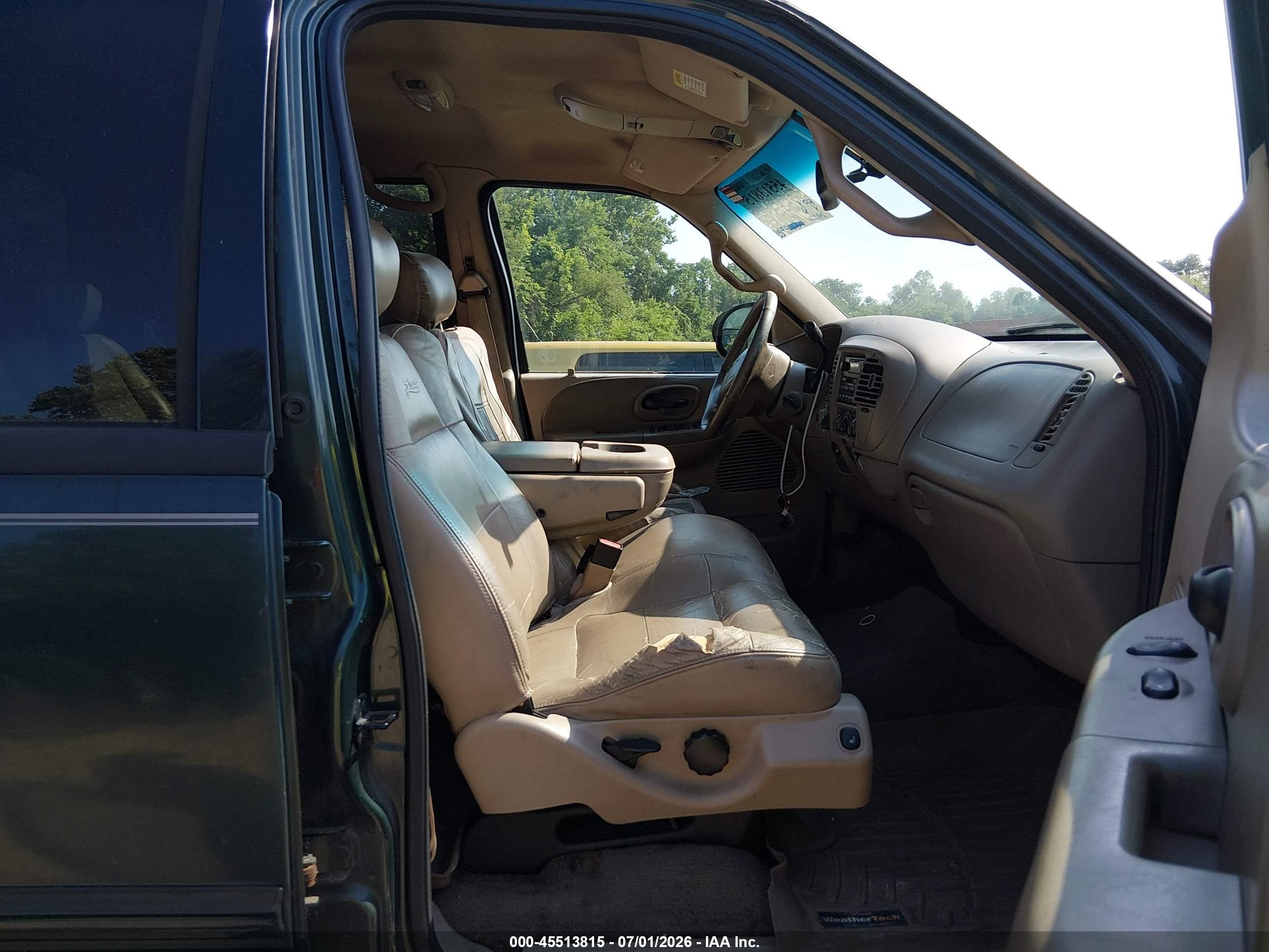 2001 Ford F-150 King Ranch Edition/lariat/xlt Green vin: 1FTRW08L91KB78354