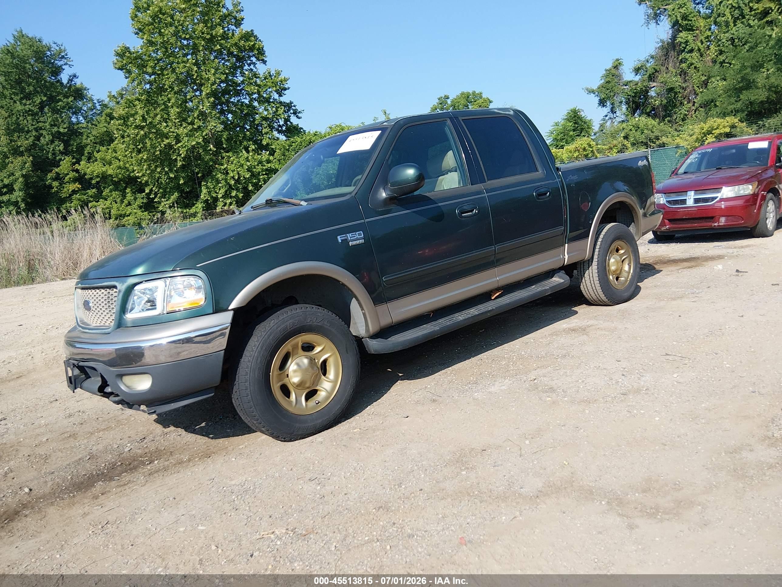2001 Ford F-150 King Ranch Edition/lariat/xlt Green vin: 1FTRW08L91KB78354