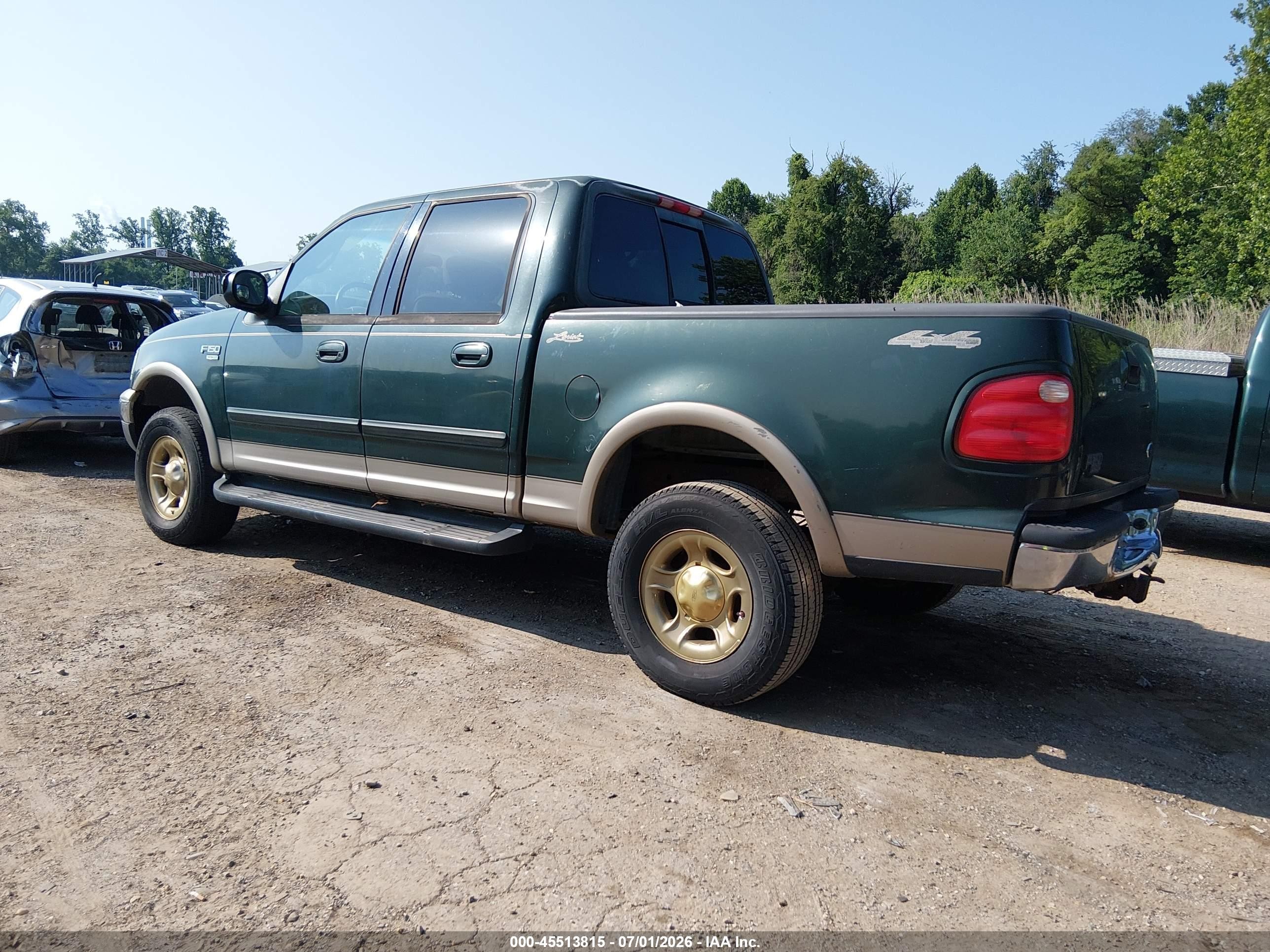 2001 Ford F-150 King Ranch Edition/lariat/xlt Green vin: 1FTRW08L91KB78354