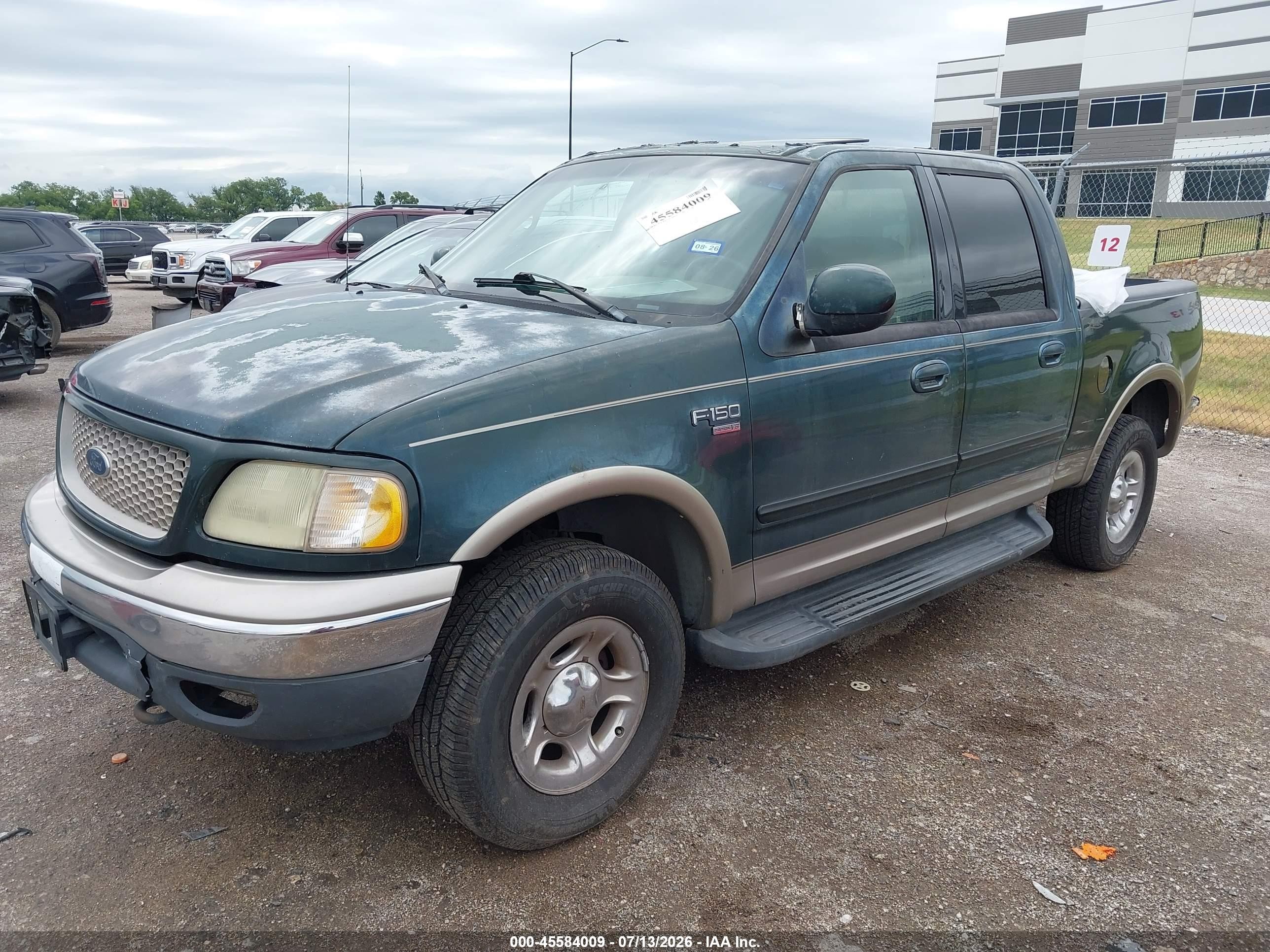 2001 Ford F-150 King Ranch Edition/lariat/xlt Green vin: 1FTRW08L91KB95753
