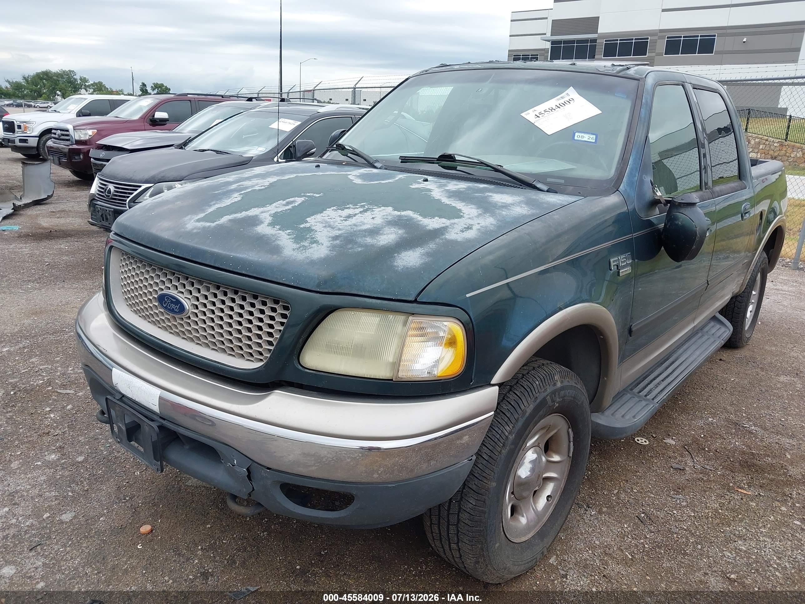 2001 Ford F-150 King Ranch Edition/lariat/xlt Green vin: 1FTRW08L91KB95753