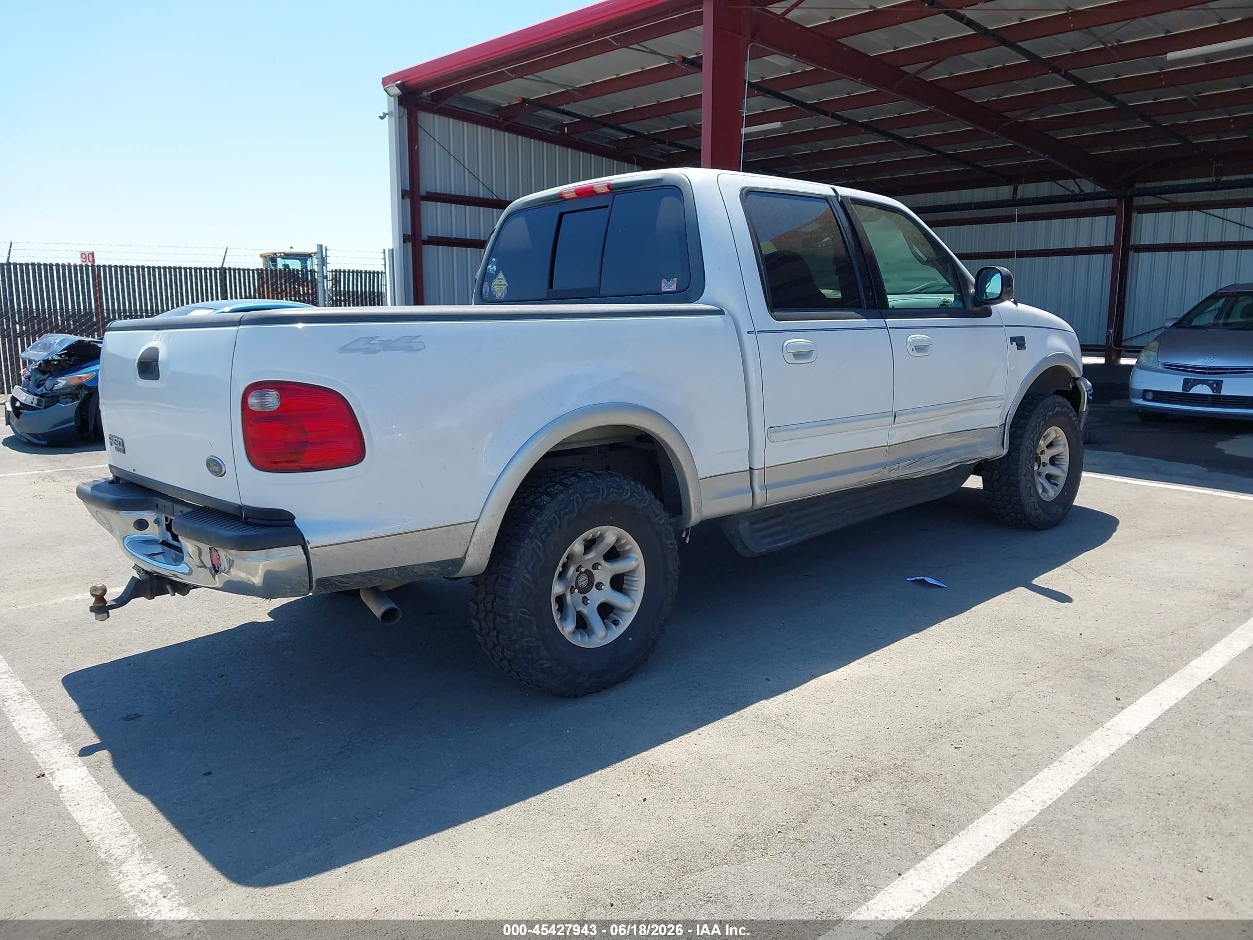 2001 Ford F-150 King Ranch Edition/lariat/xlt White vin: 1FTRW08L91KE68528