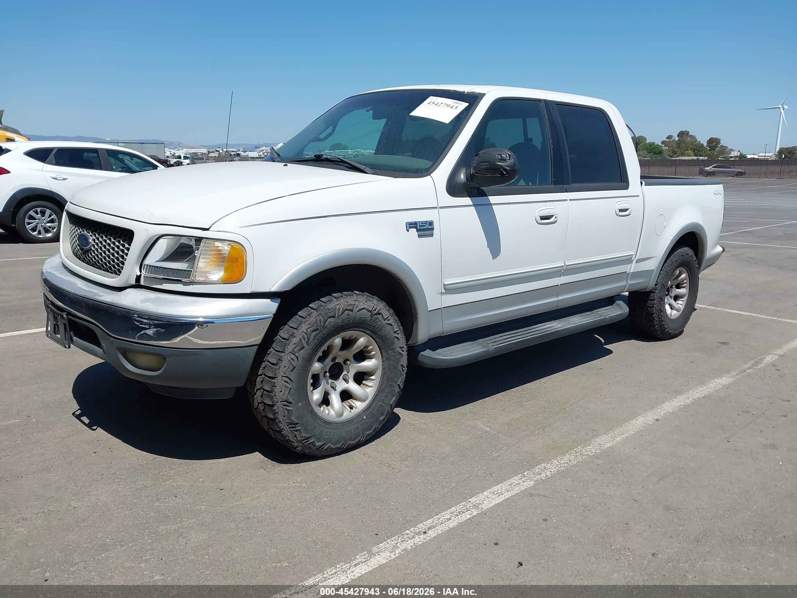 2001 Ford F-150 King Ranch Edition/lariat/xlt White vin: 1FTRW08L91KE68528
