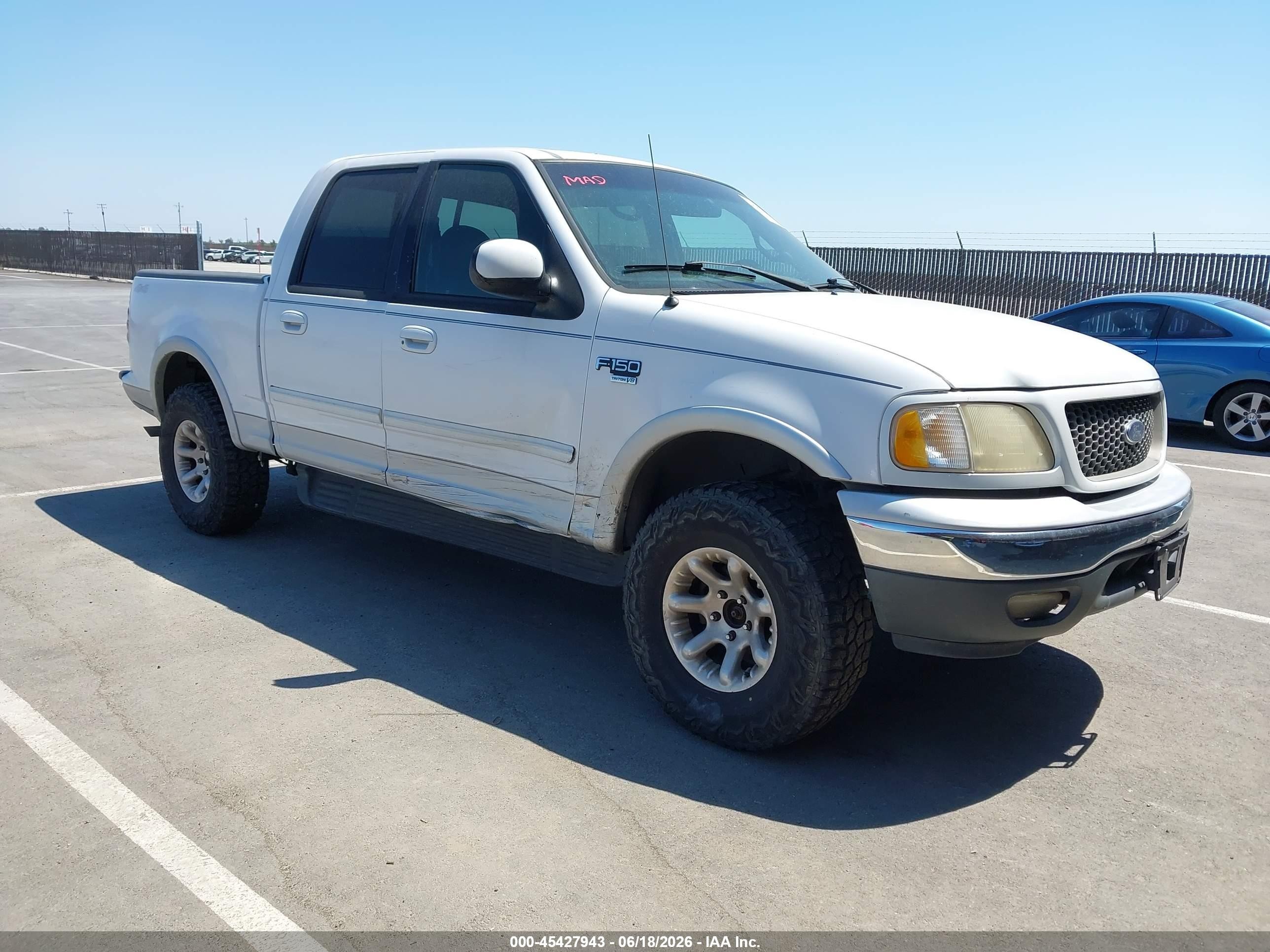 2001 Ford F-150 King Ranch Edition/lariat/xlt White vin: 1FTRW08L91KE68528