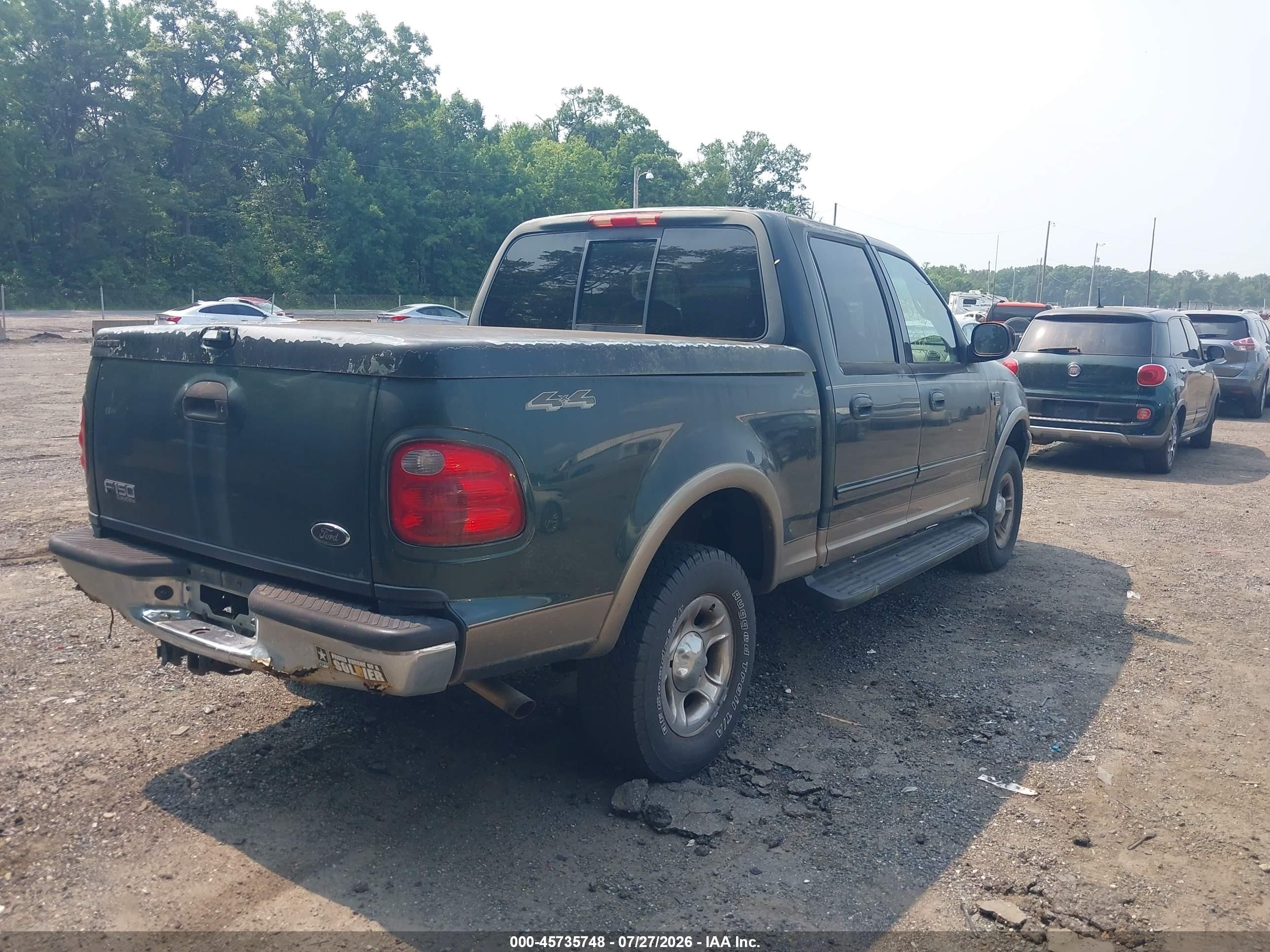 2002 Ford F-150 Lariat/xlt Green vin: 1FTRW08L92KA11106