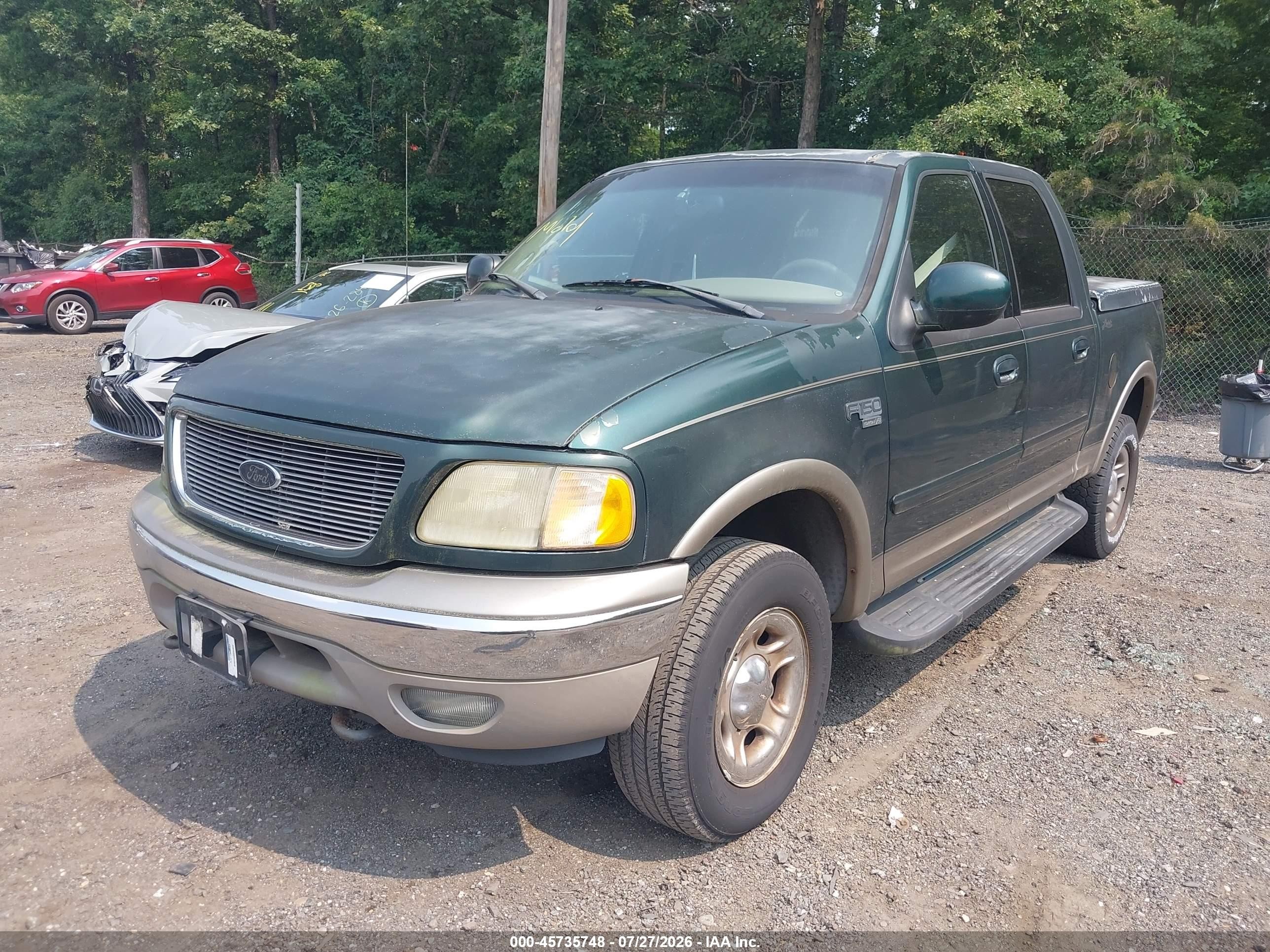 2002 Ford F-150 Lariat/xlt Green vin: 1FTRW08L92KA11106