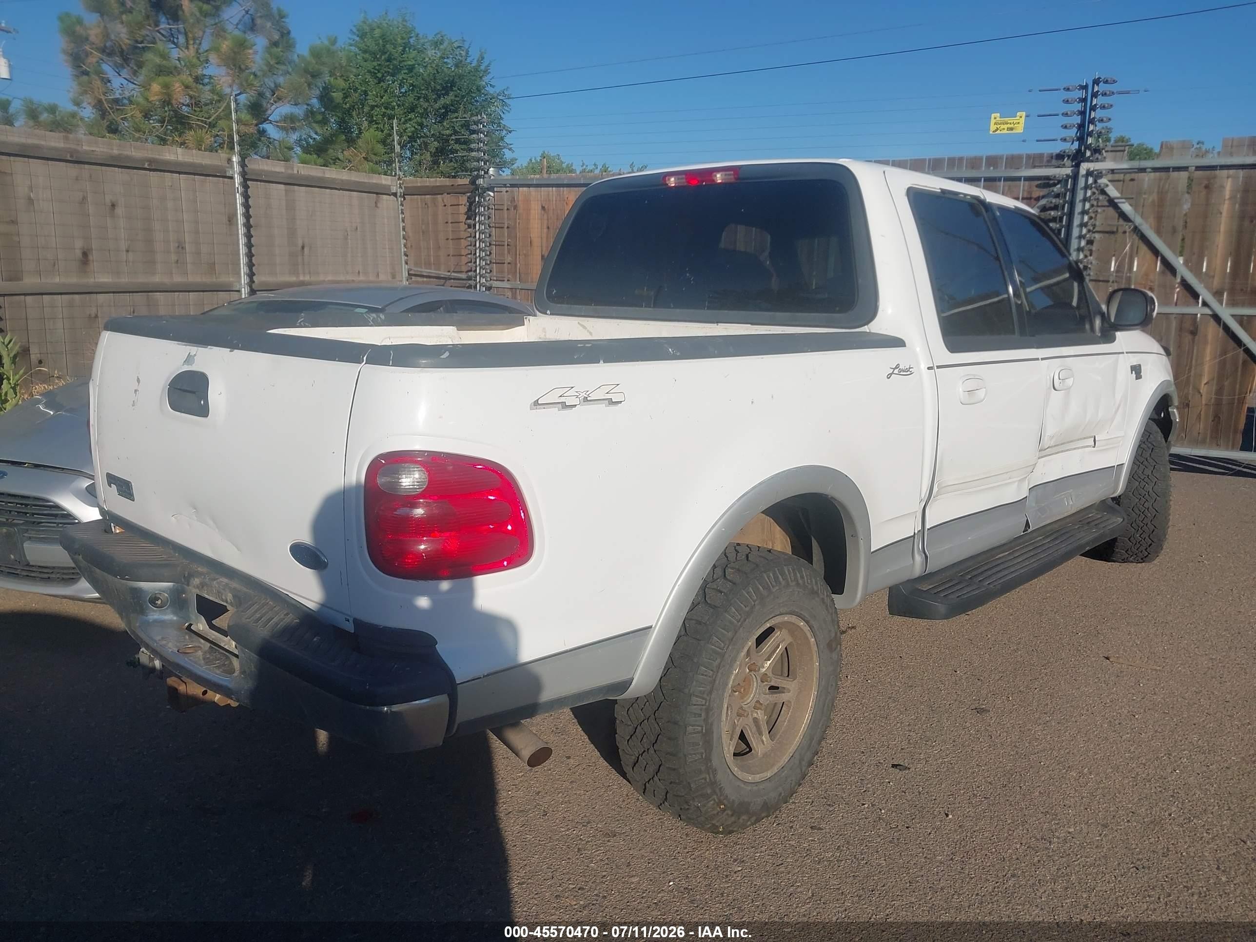 2002 Ford F-150 Lariat/xlt Белый vin: 1FTRW08L92KE16429