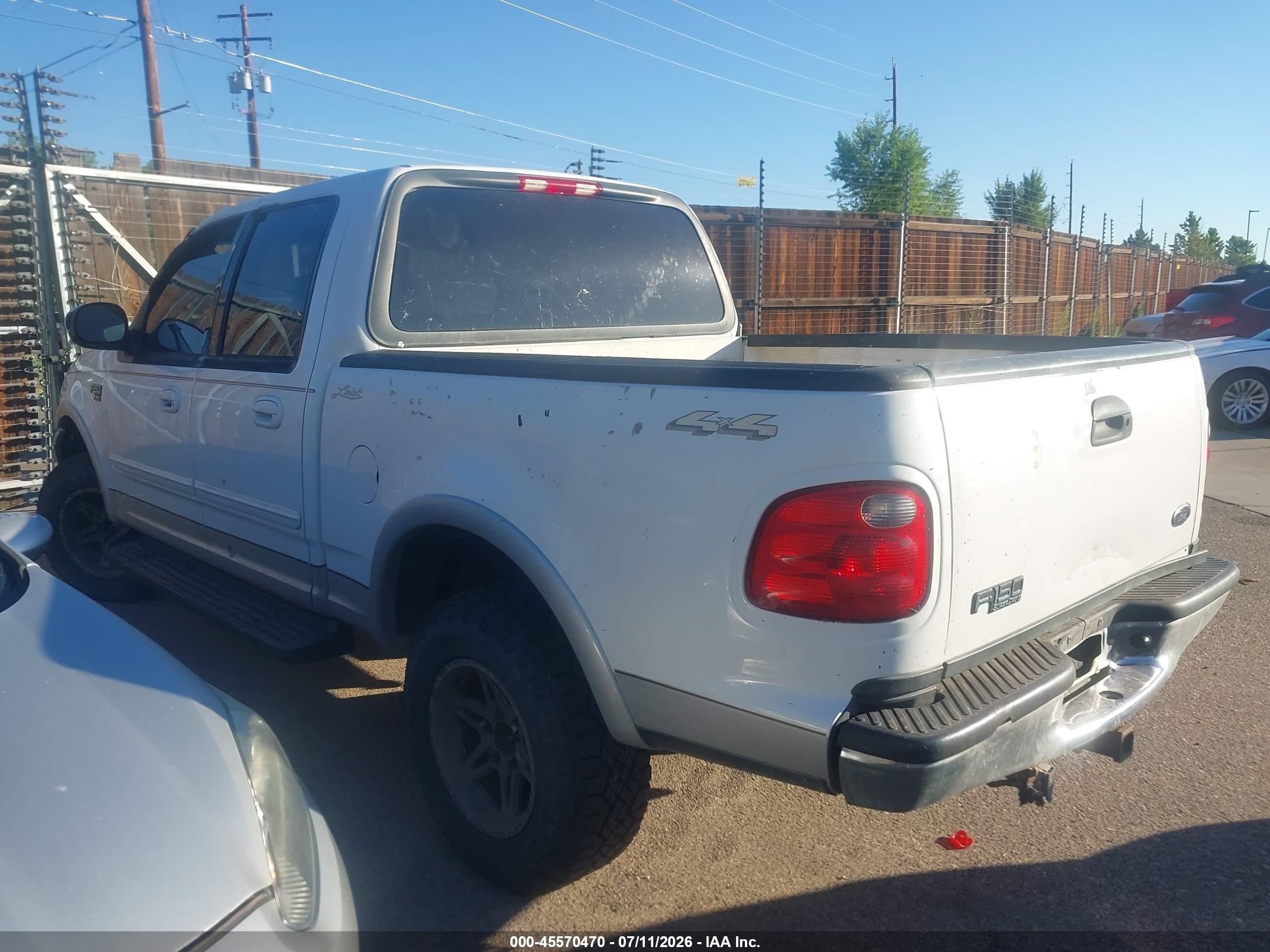 2002 Ford F-150 Lariat/xlt Белый vin: 1FTRW08L92KE16429