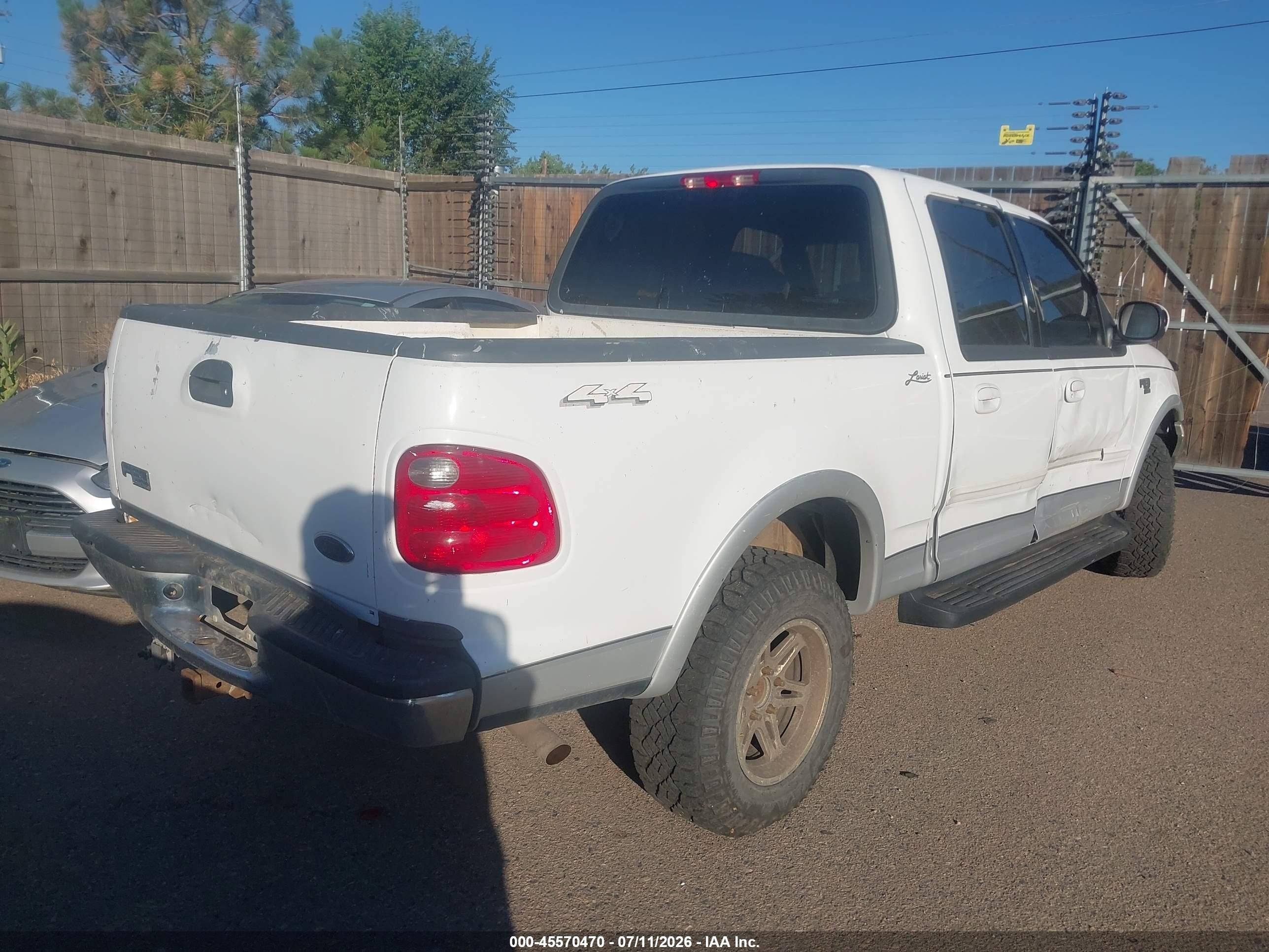 2002 Ford F-150 Lariat/xlt Белый vin: 1FTRW08L92KE16429