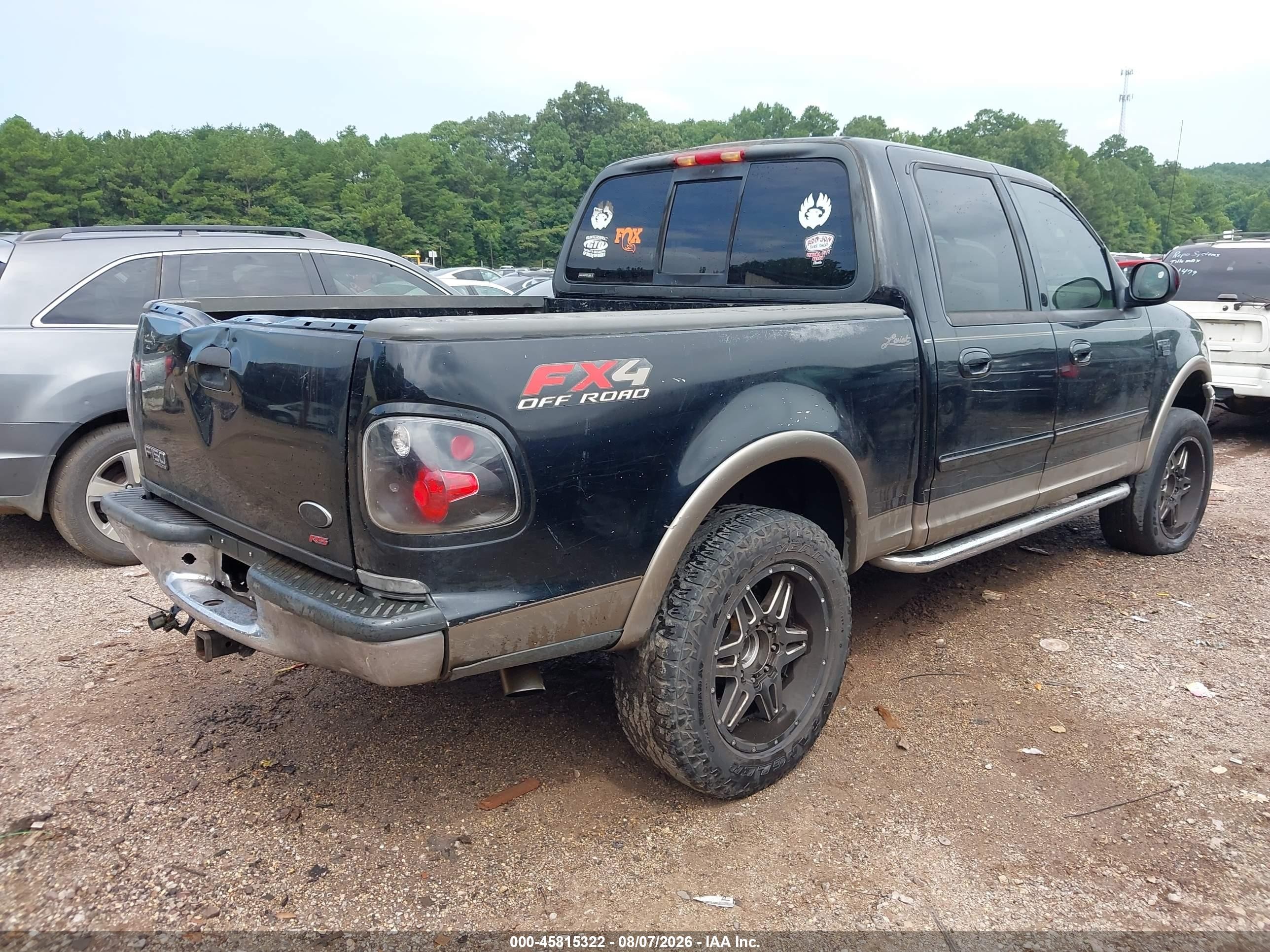 2002 Ford F-150 Lariat/xlt Black vin: 1FTRW08L92KE35305