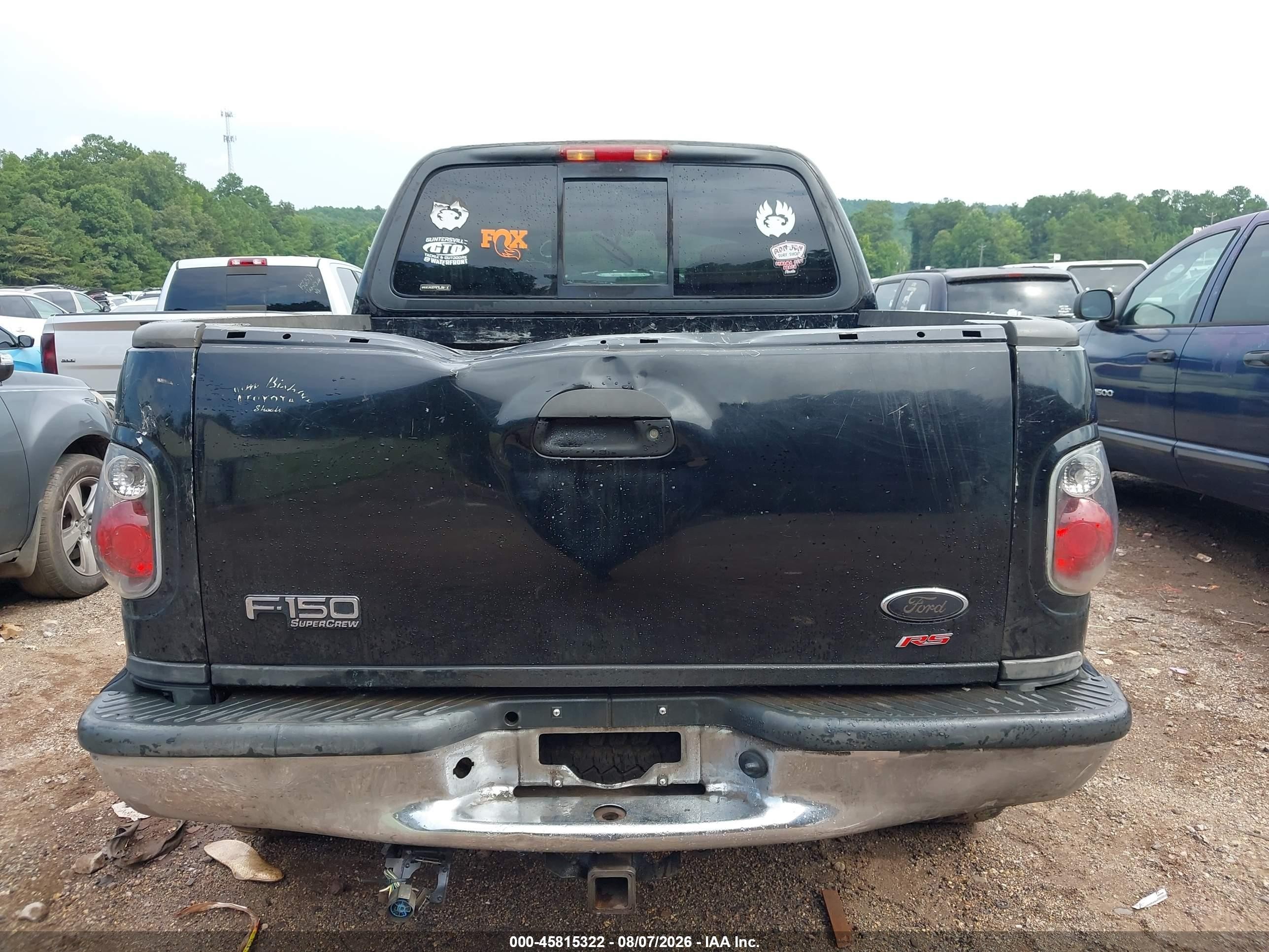 2002 Ford F-150 Lariat/xlt Black vin: 1FTRW08L92KE35305