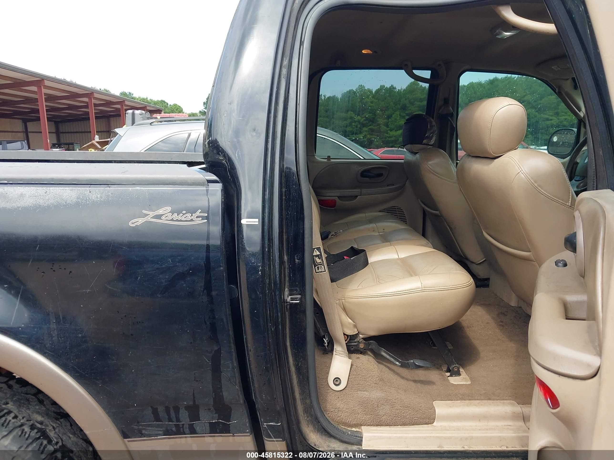 2002 Ford F-150 Lariat/xlt Black vin: 1FTRW08L92KE35305