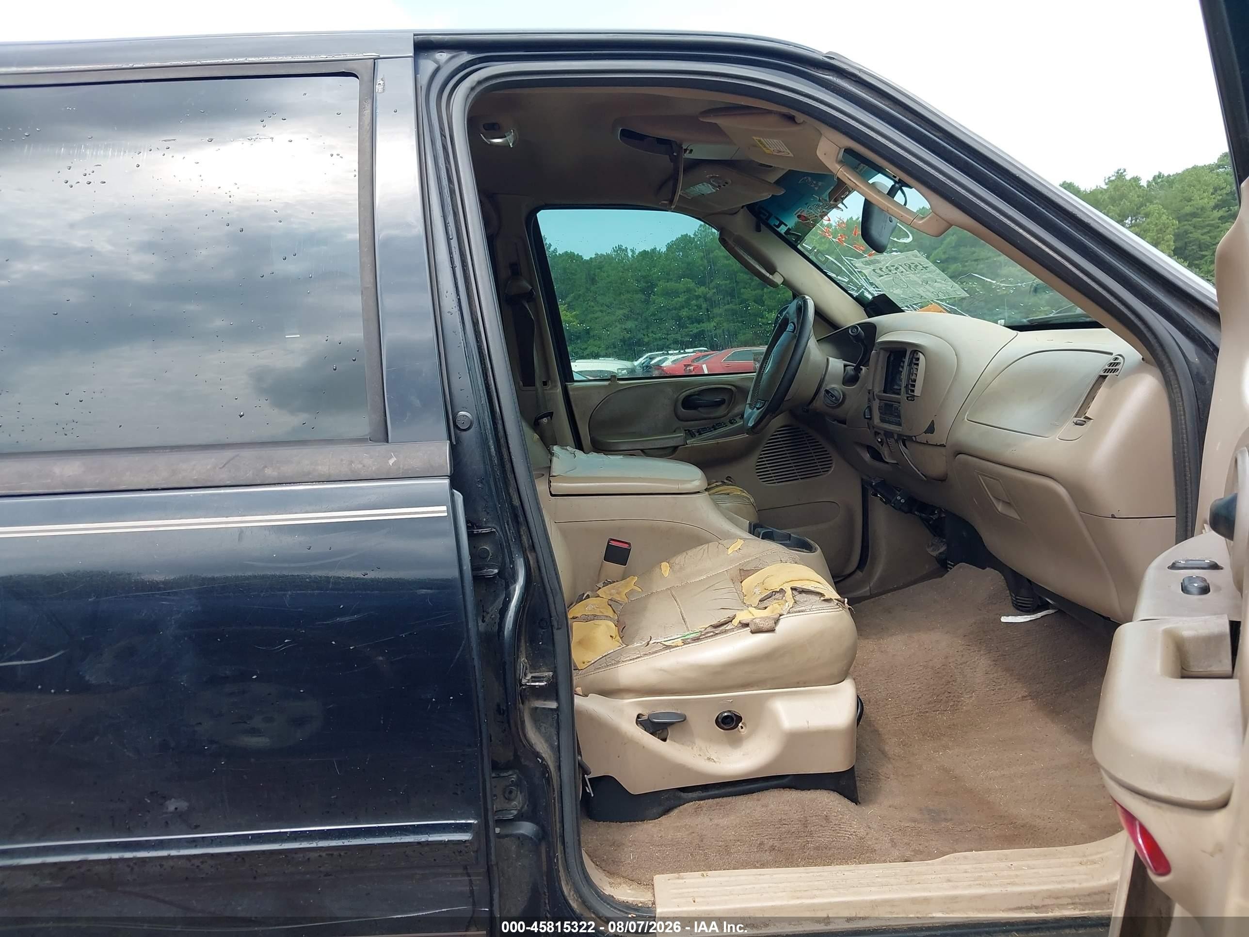 2002 Ford F-150 Lariat/xlt Black vin: 1FTRW08L92KE35305