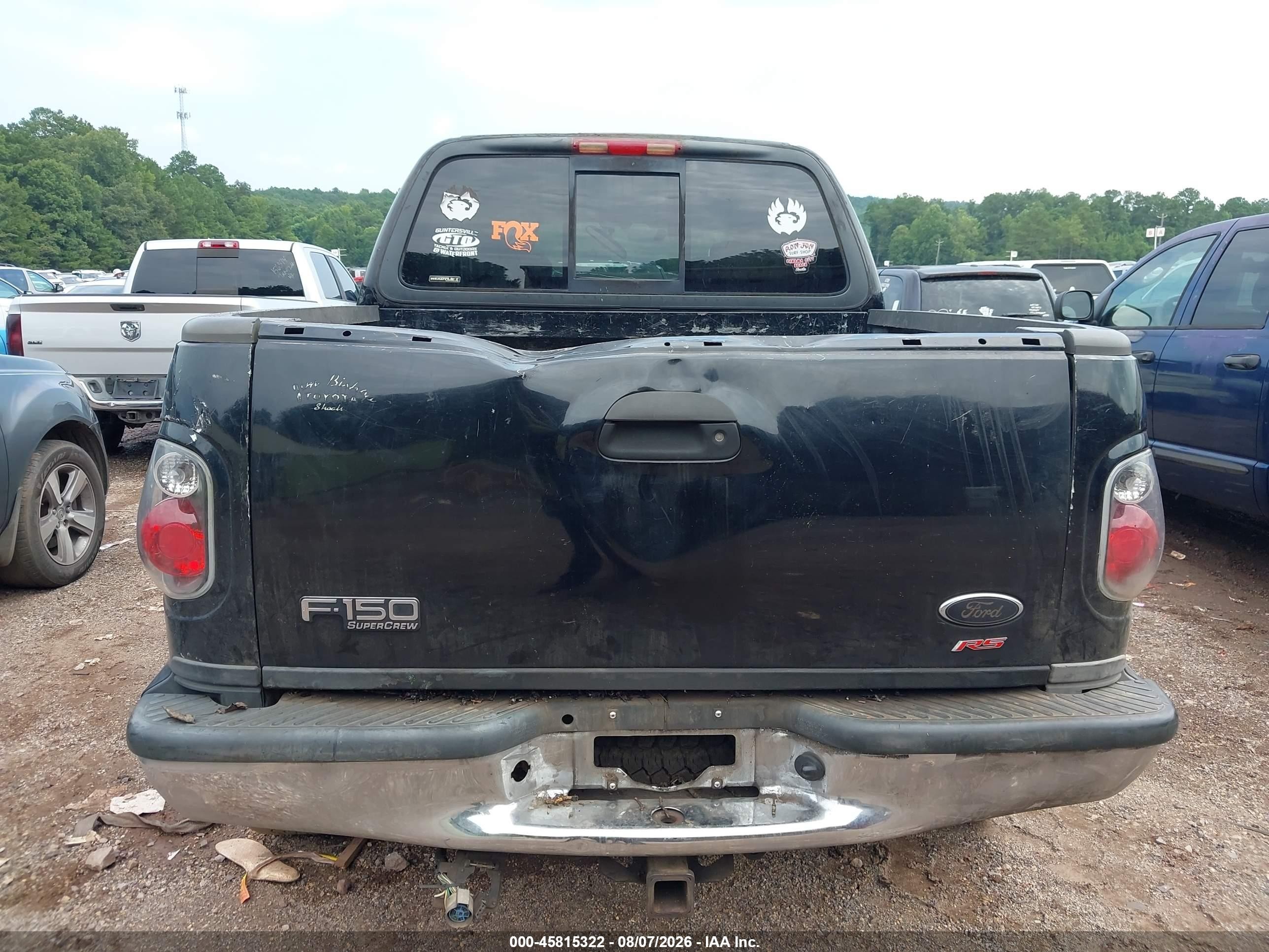 2002 Ford F-150 Lariat/xlt Black vin: 1FTRW08L92KE35305