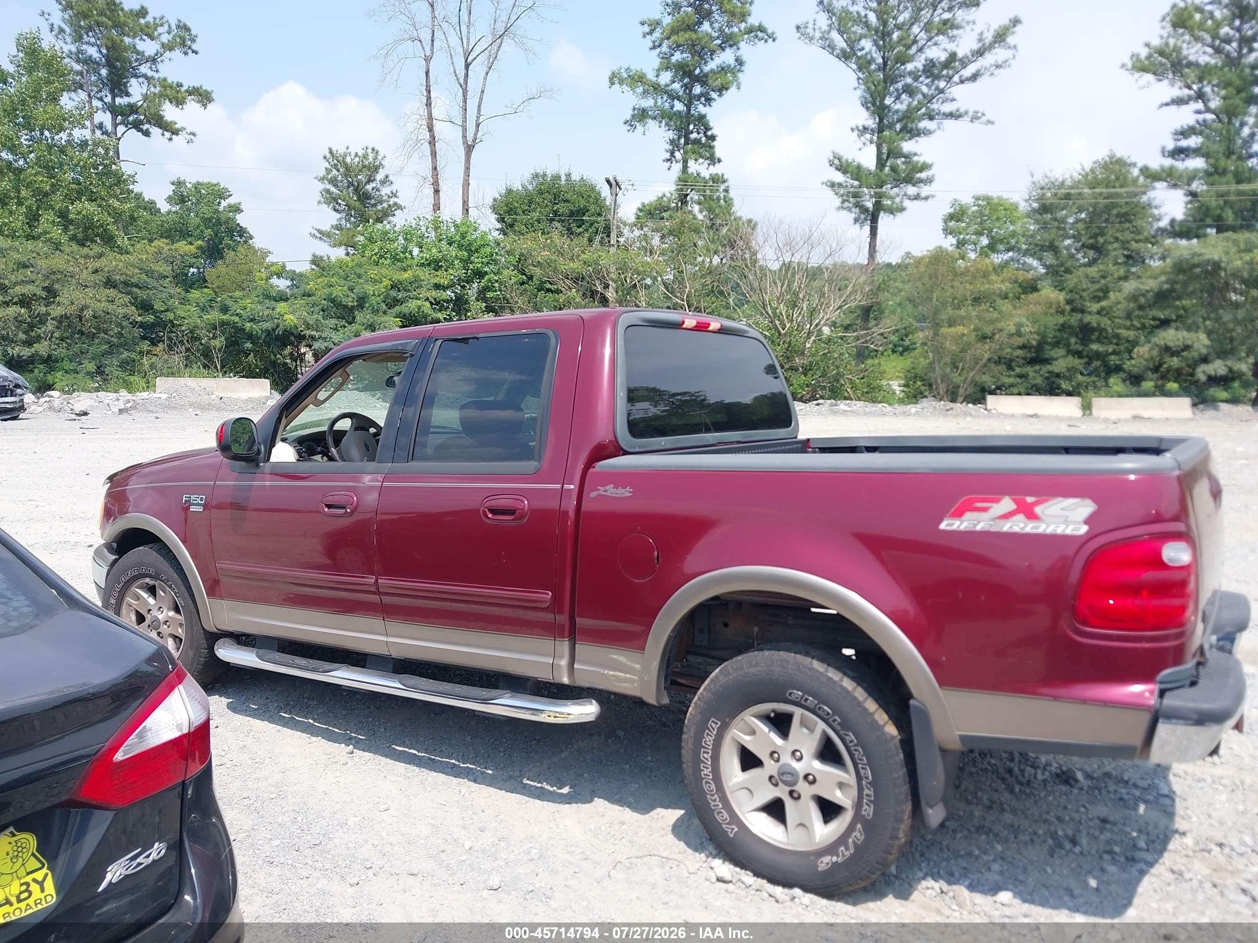 2003 Ford F-150 Lariat/xlt Burgundy vin: 1FTRW08L93KA97972