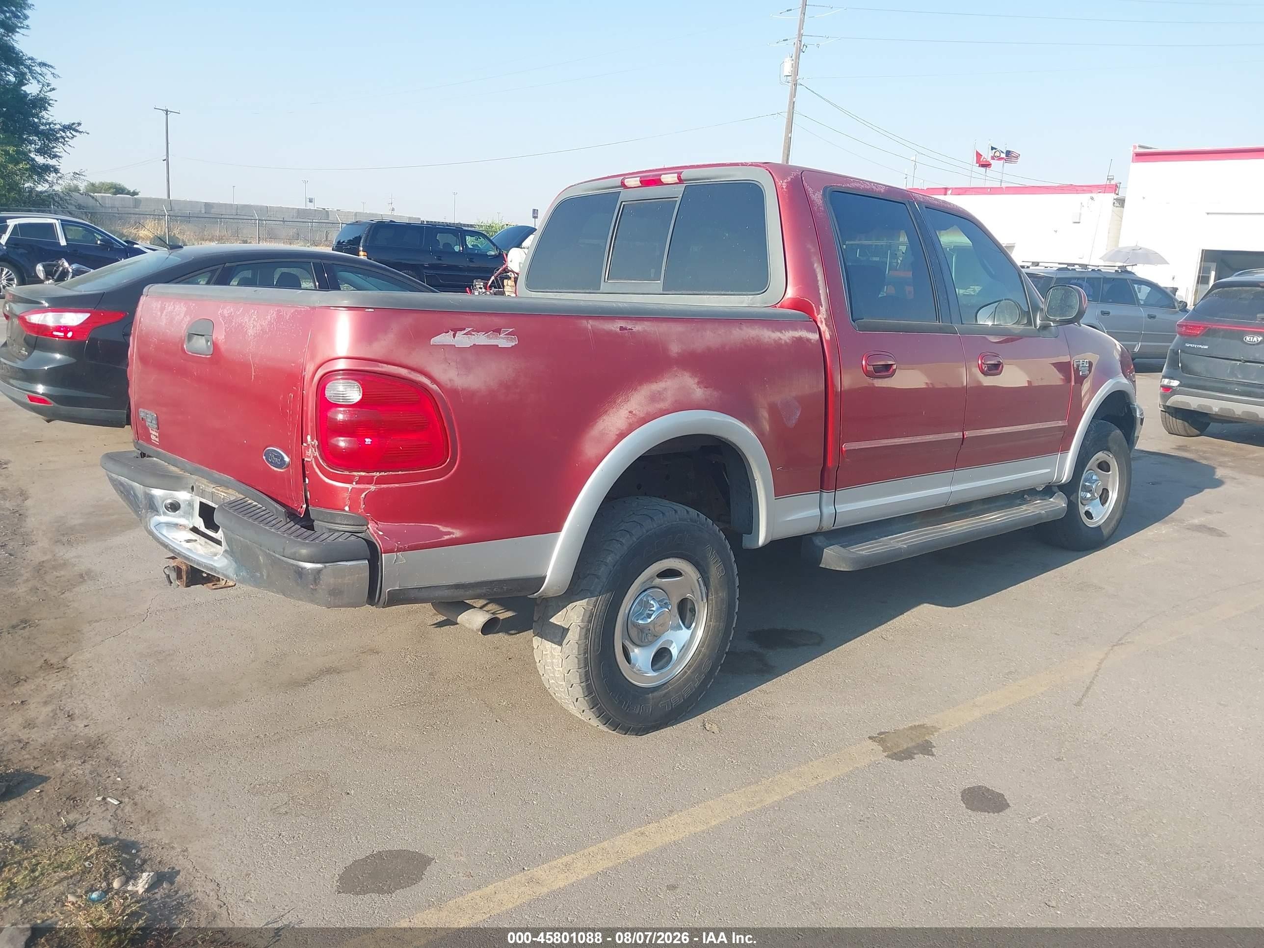 2001 Ford F-150 King Ranch Edition/lariat/xlt Red vin: 1FTRW08LX1KF83199