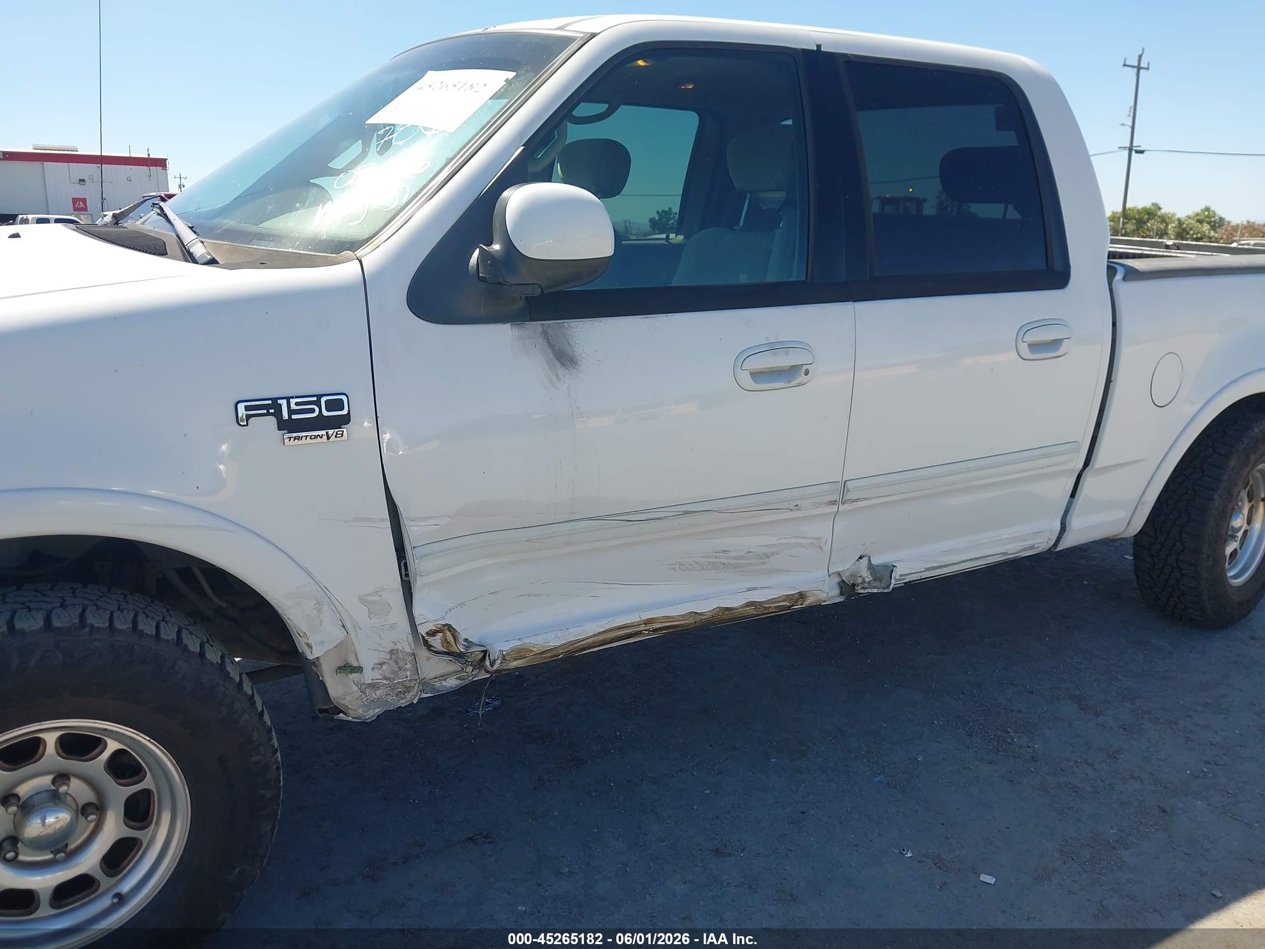 2002 Ford F-150 Lariat/xlt White vin: 1FTRW08LX2KB63086
