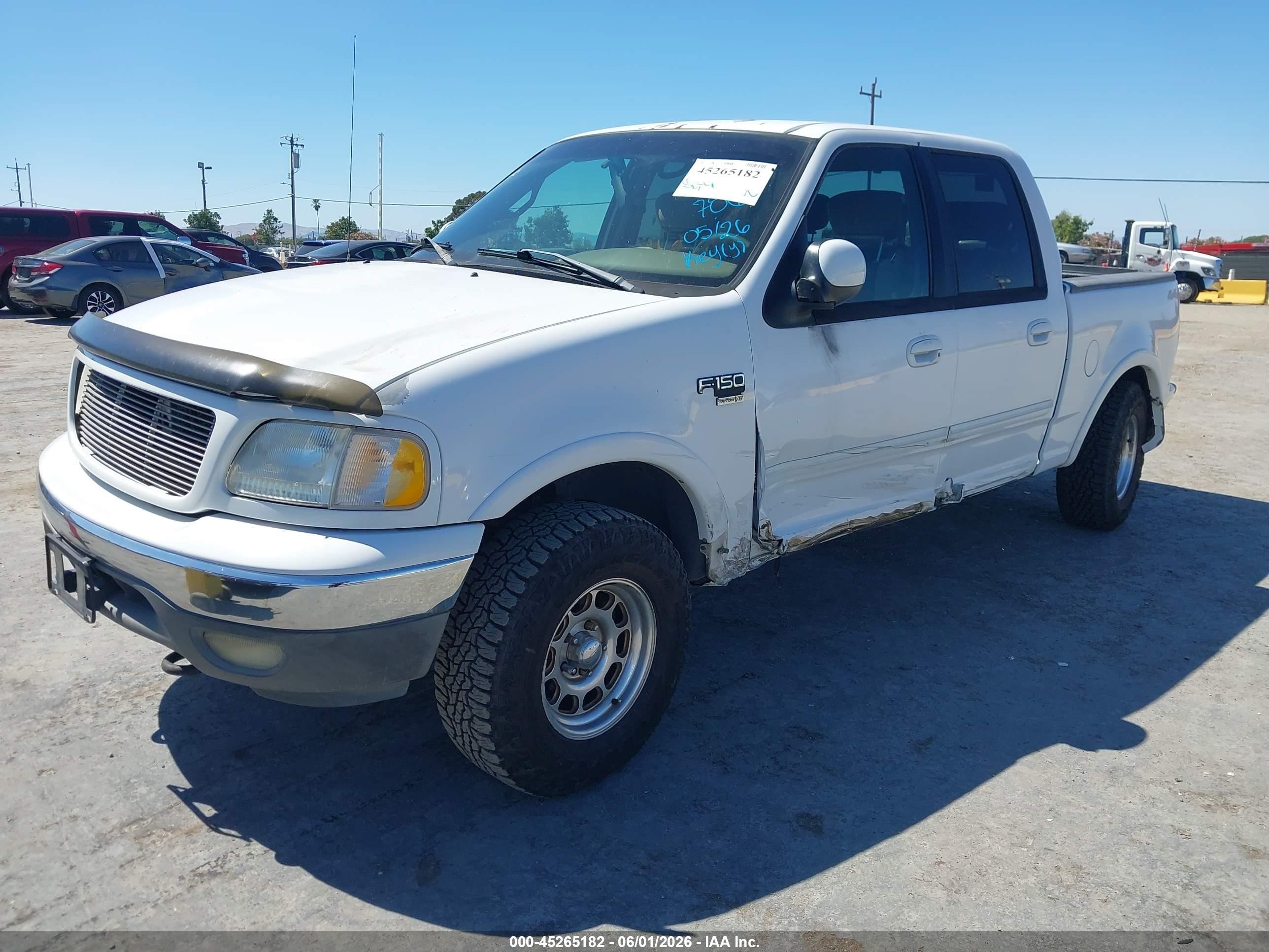 2002 Ford F-150 Lariat/xlt White vin: 1FTRW08LX2KB63086